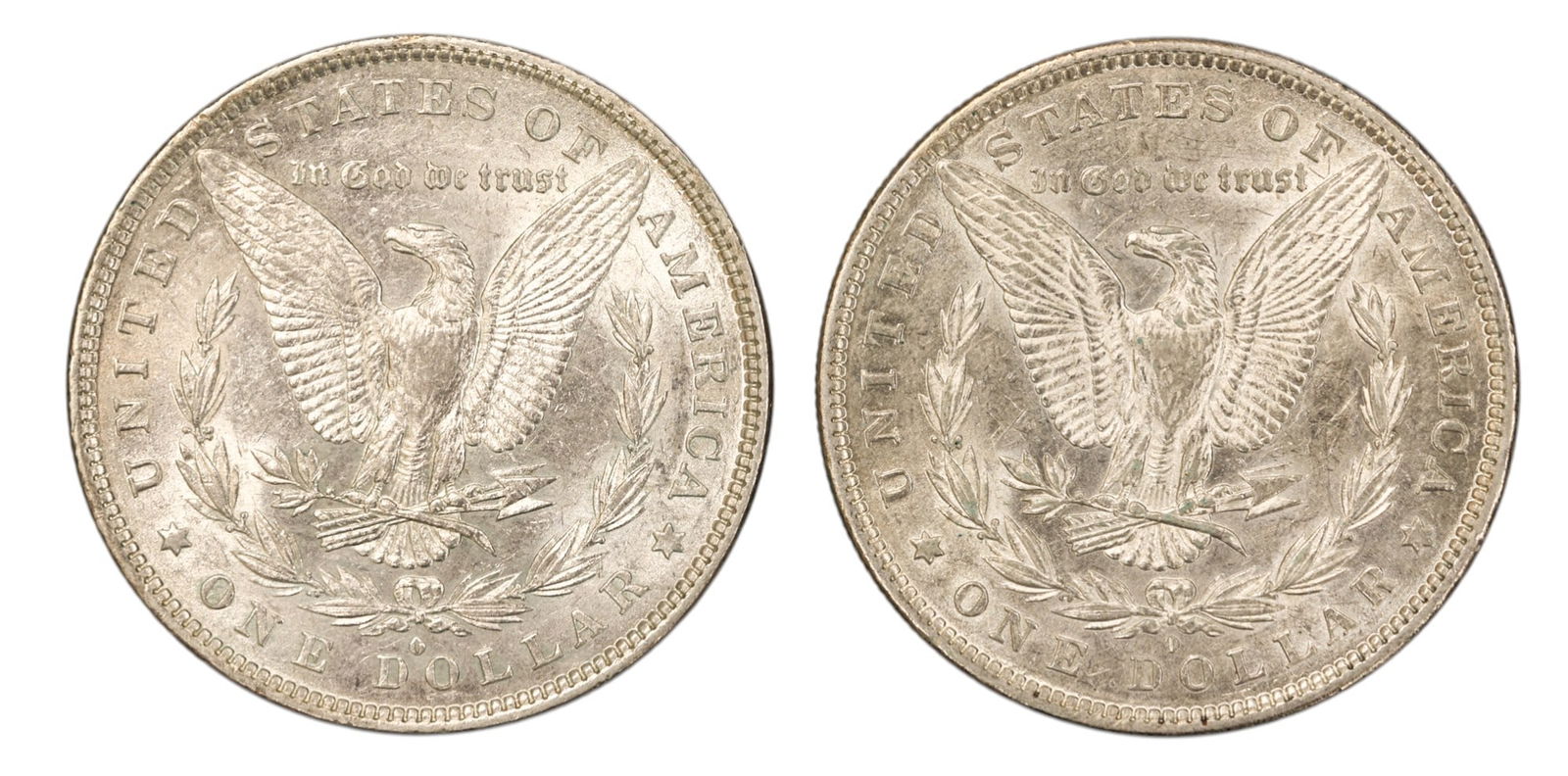 2pc 1881-O US Morgan Silver Dollars - 2