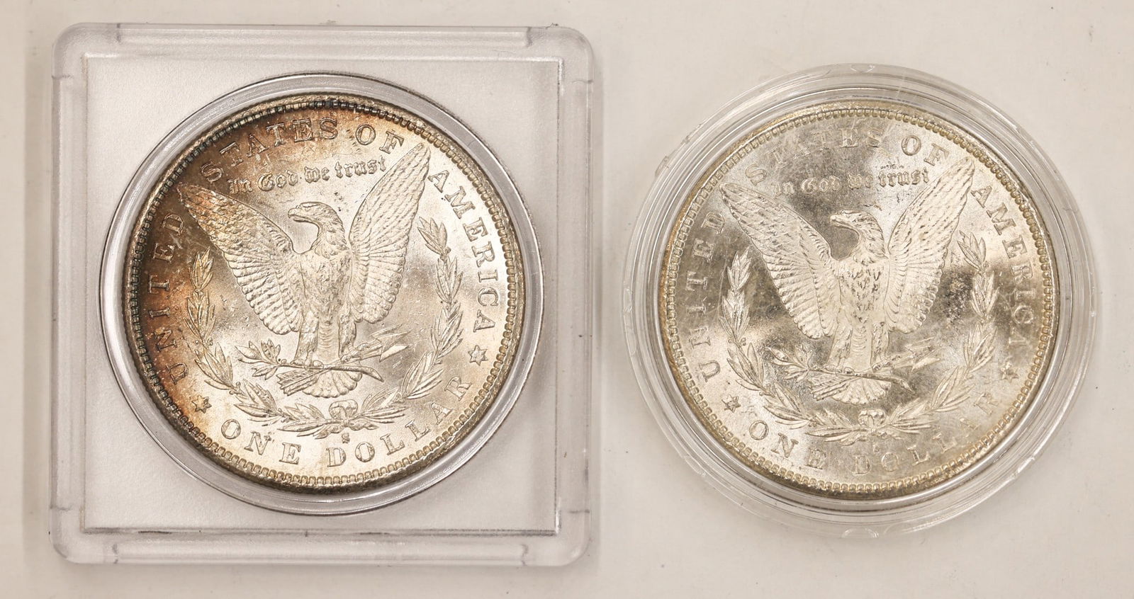2pc 1881-S US Morgan Silver Dollars - 2
