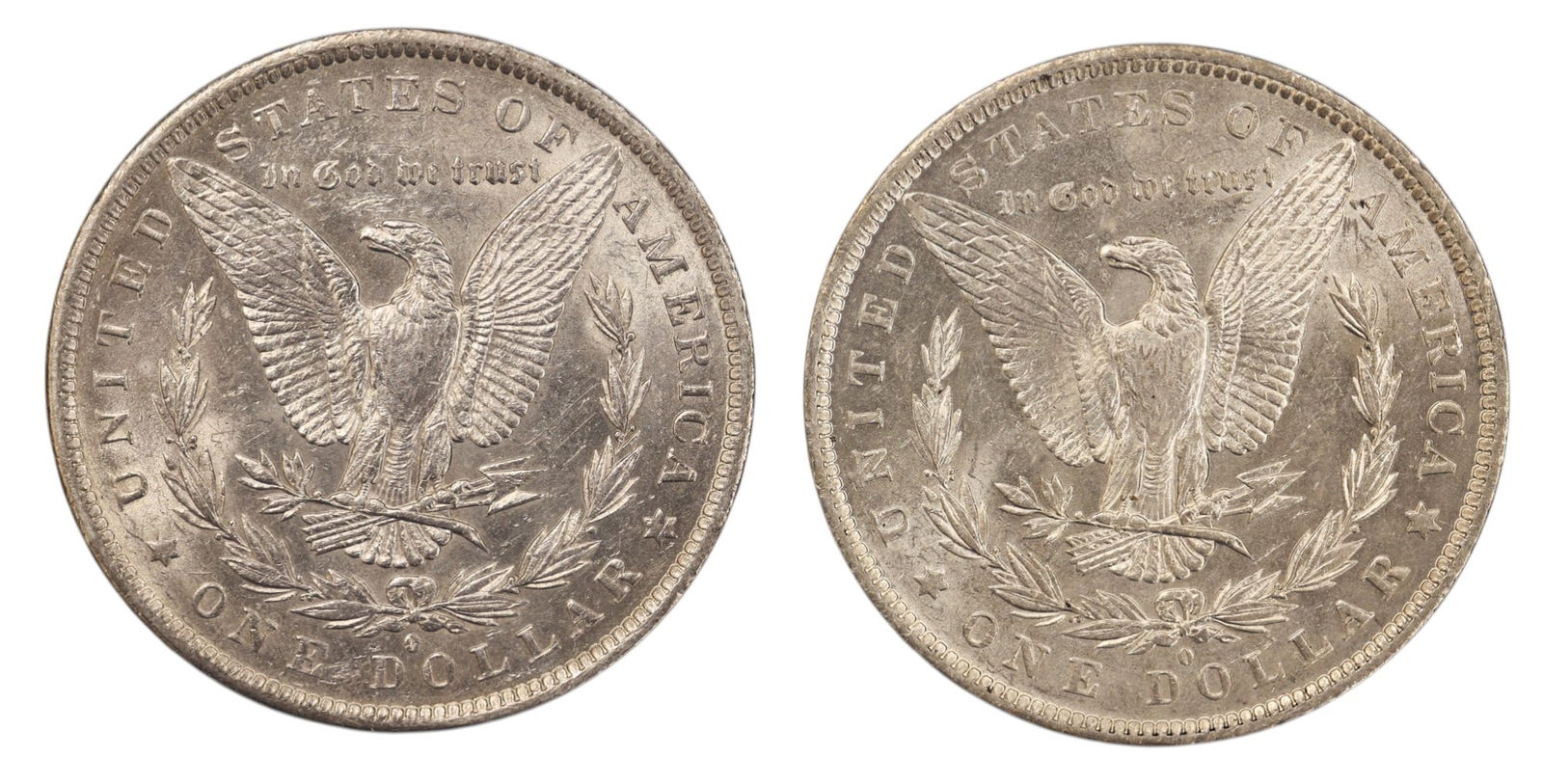 2pc 1882-O US Morgan Silver Dollars - 2