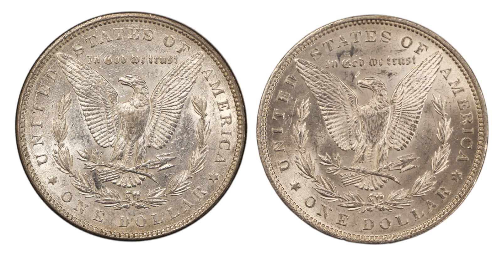 2pc 1883 US Morgan Silver Dollars - 2