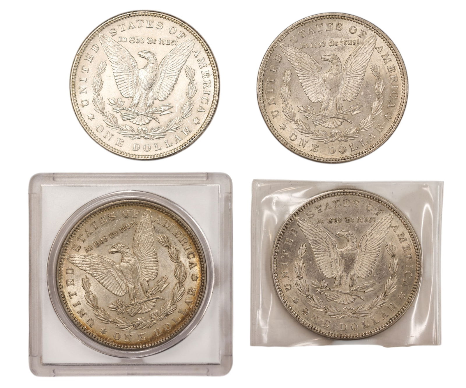 4pc 1884 US Morgan Silver Dollars - 2