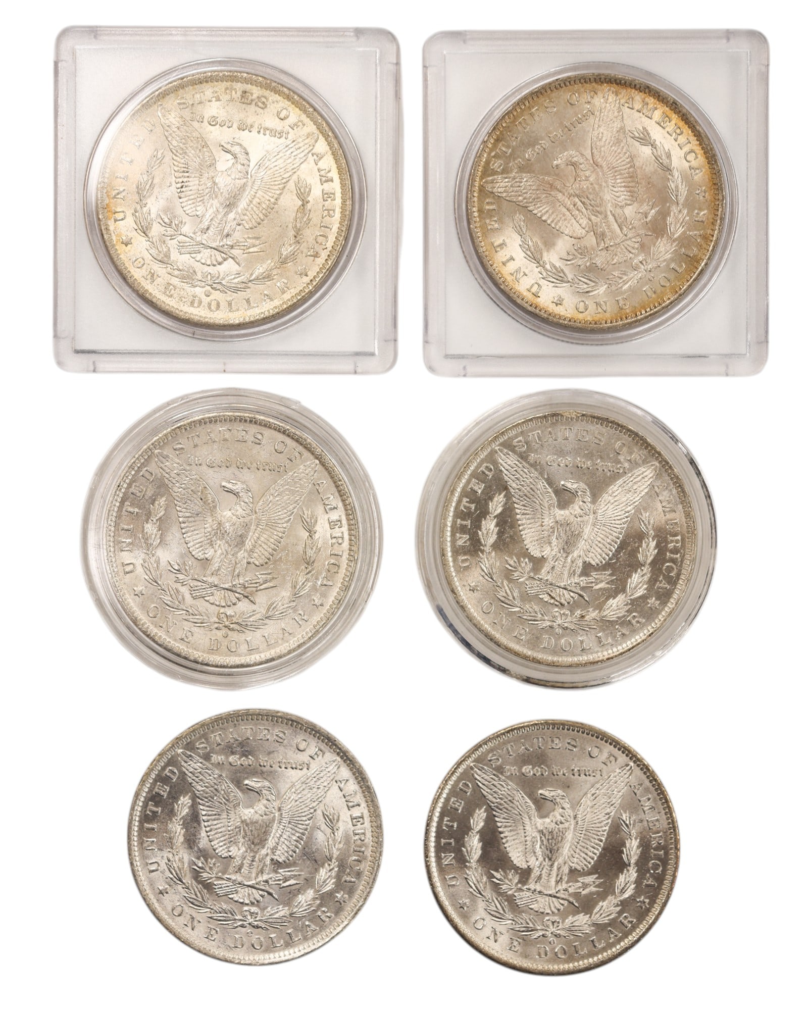 6pc 1884-O US Morgan Silver Dollars - 2