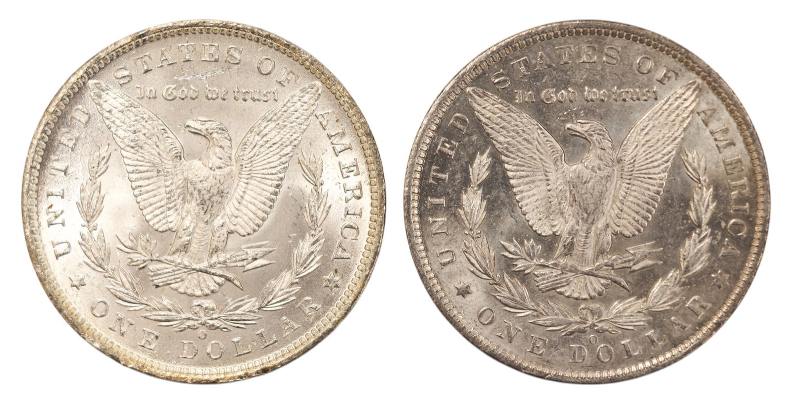 2pc 1885 and 1885-O US Morgan Silver Dollars - 2
