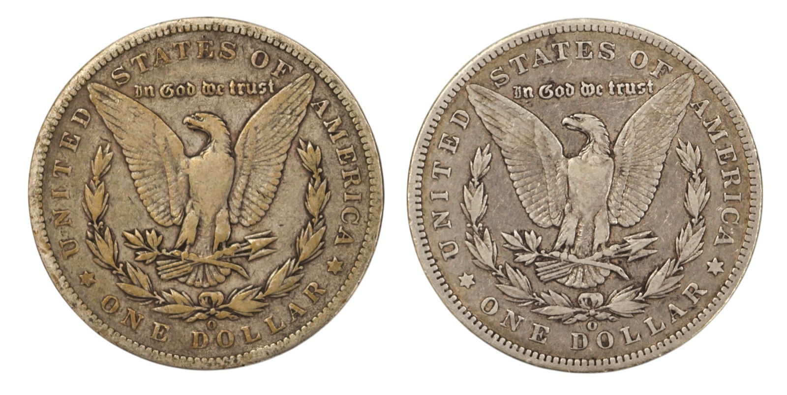 2pc 1886-O US Morgan Silver Dollars - 2