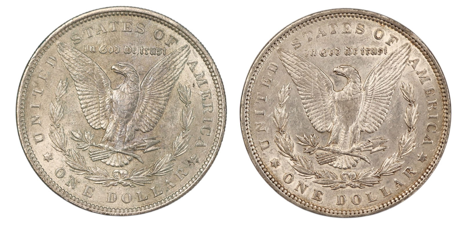 2pc 1888 US Morgan Silver Dollars - 2