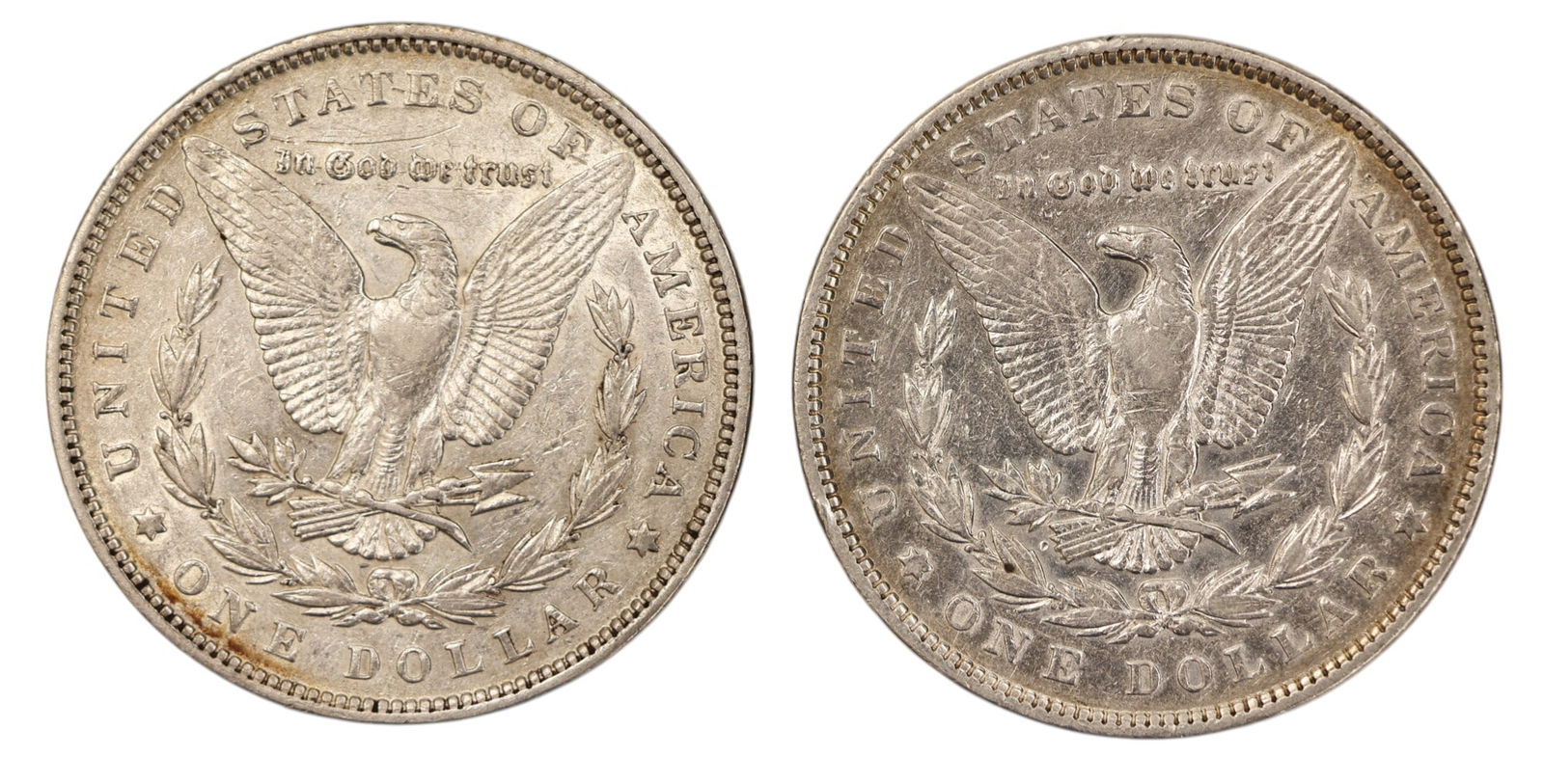 2pc 1893 US Morgan Silver Dollars - 2