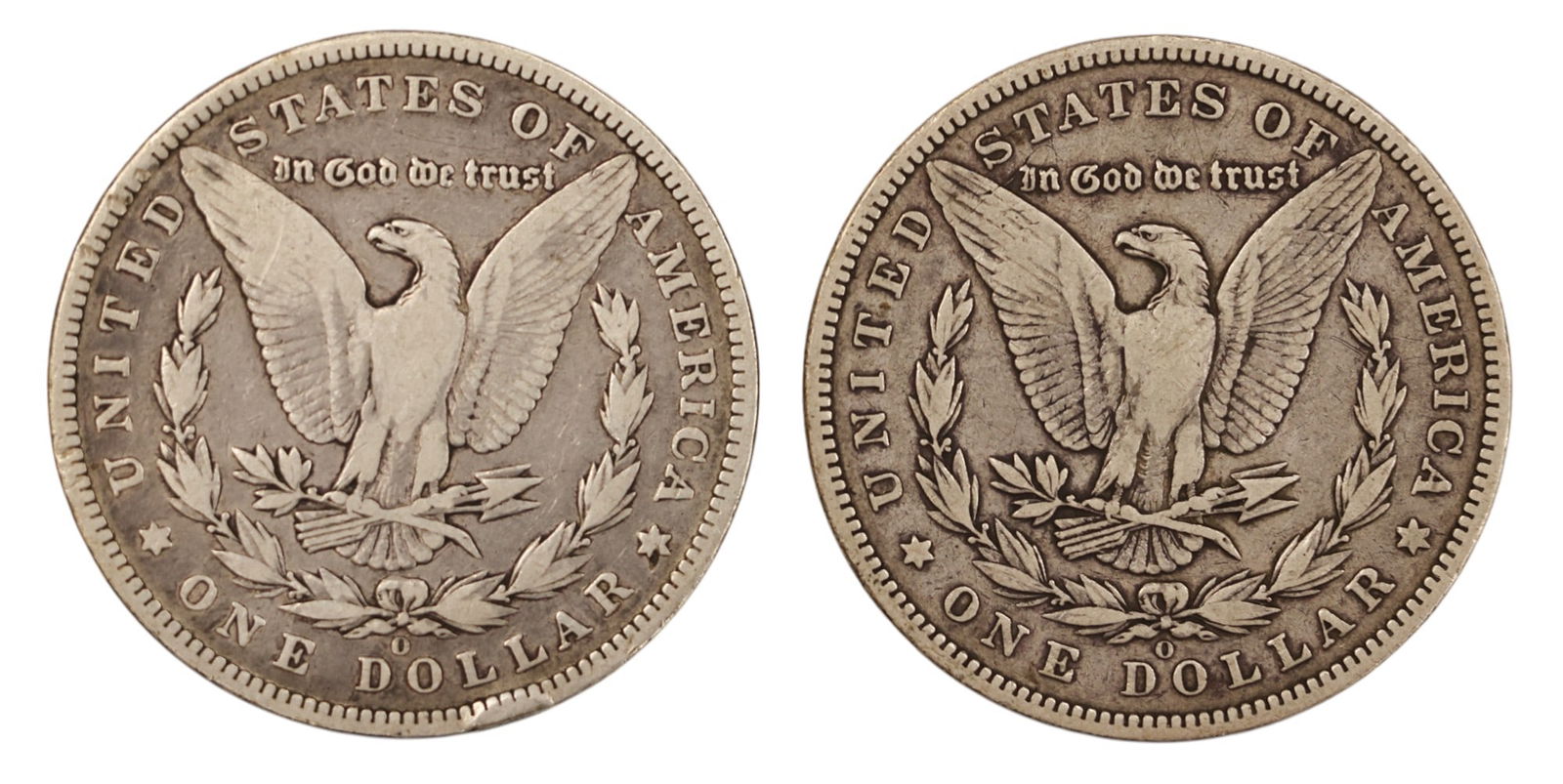 2pc 1895-O US Morgan Silver Dollars - 2