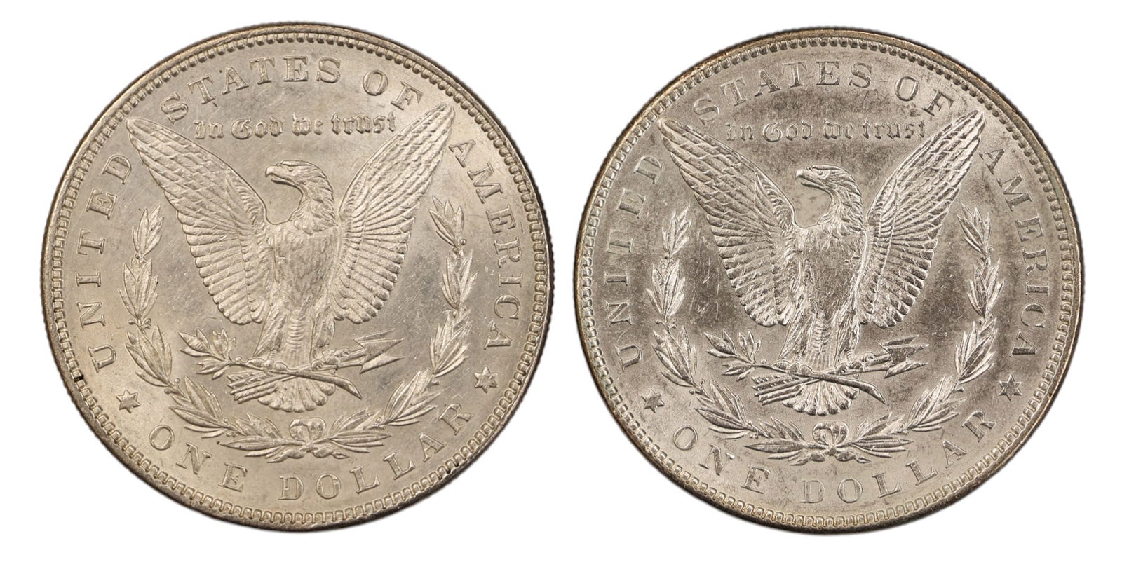 2pc 1898 US Morgan Silver Dollars - 2
