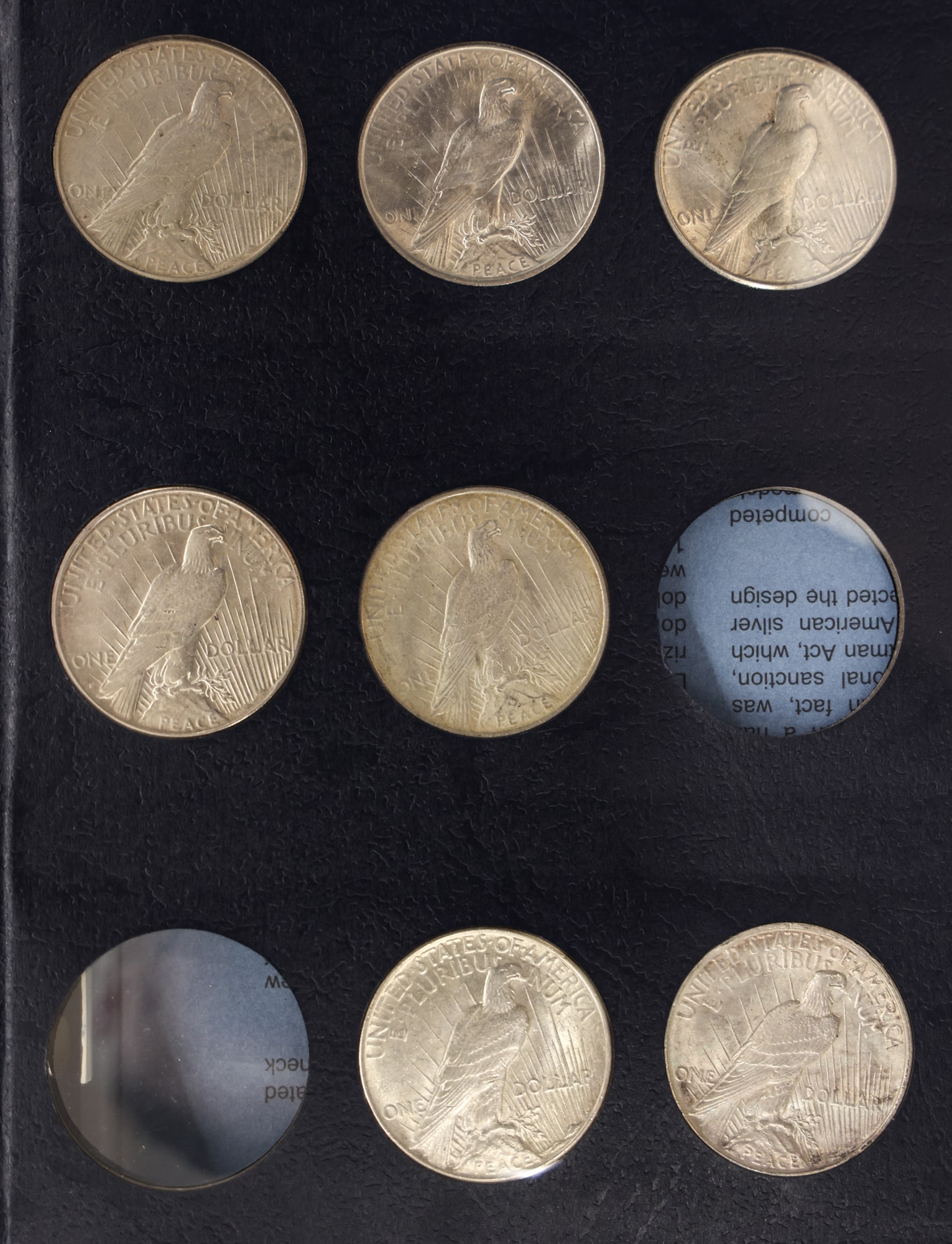 15pc Assorted US Peace Silver Dollars in Whitman Book - 2