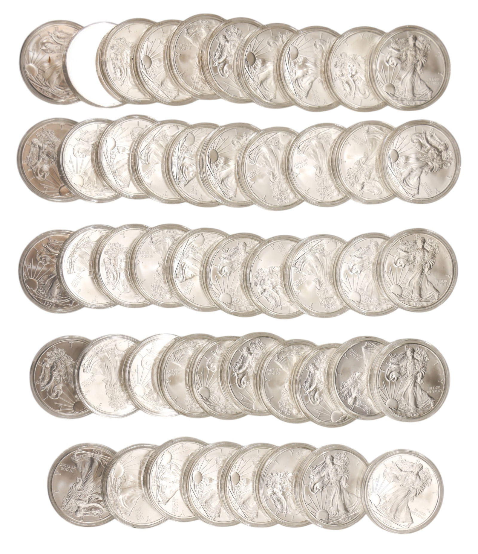 48pc 2009 US American Eagle 1oz Silver Dollars - 2