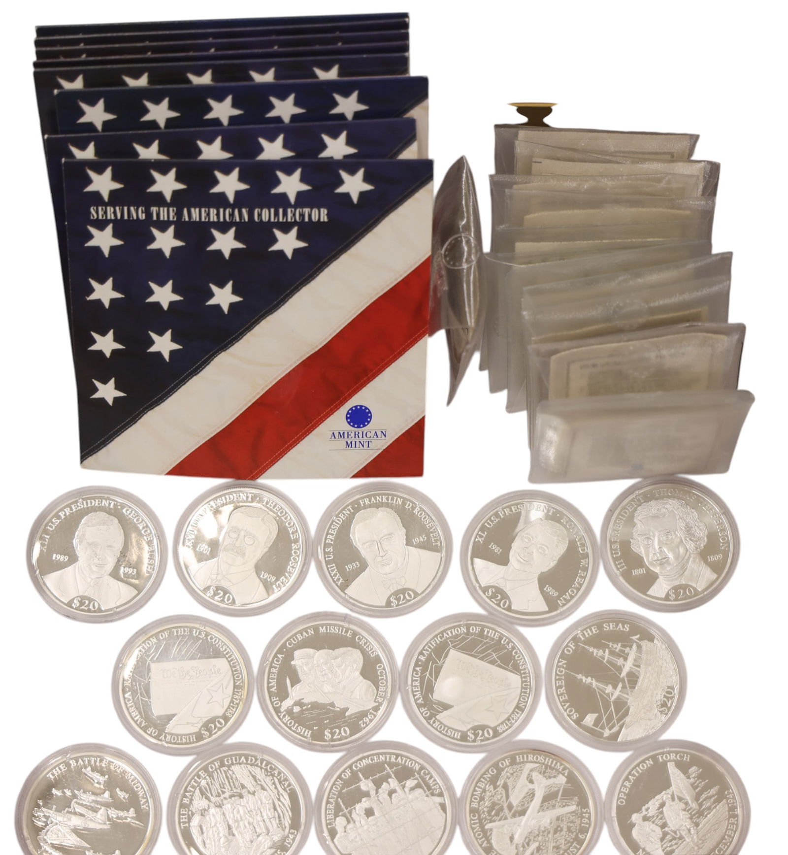14pc American Mint .999 Silver Comm. 20 Gram Coins - 2