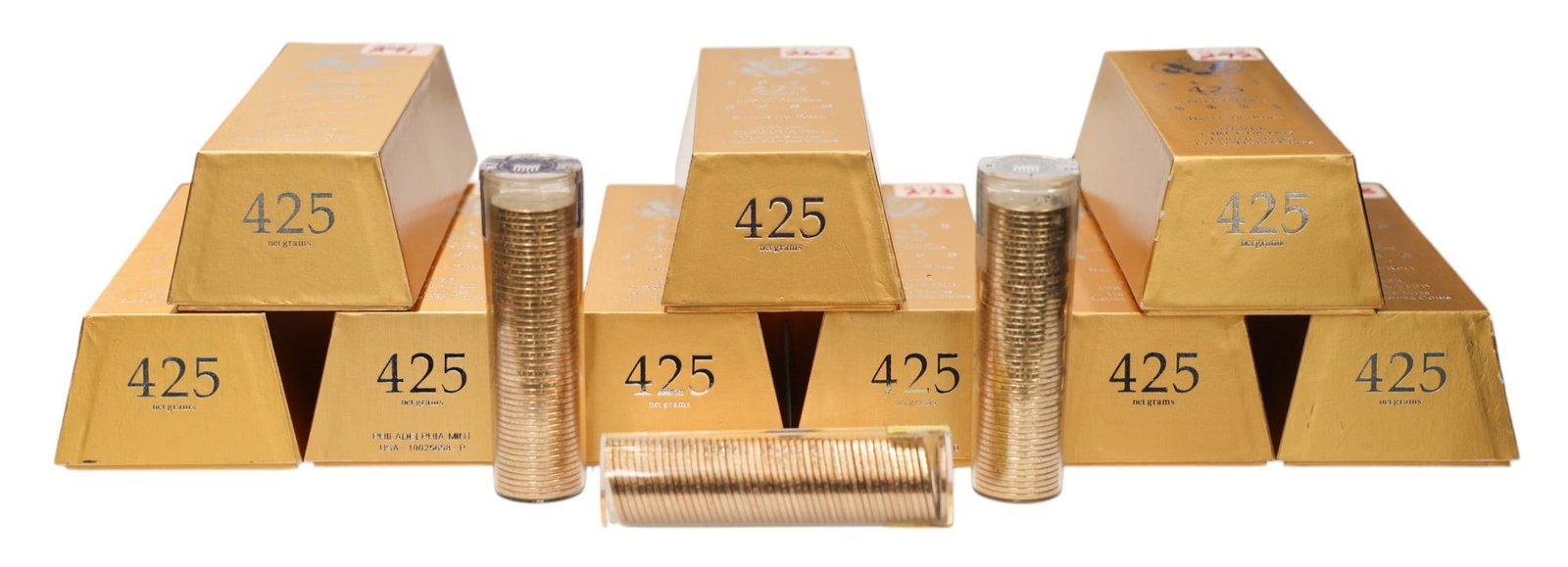 589pc US Presidential $1 Ballistic Roll Uncirculated Coins: 589pc US Presidential $1 Ballistic Roll Uncirculated Coins. Includes 2007-2009 George Washington, John Adams, Thomas Jefferson, James Madison, James Monroe, William Harrison, John Tyler, and James Pol