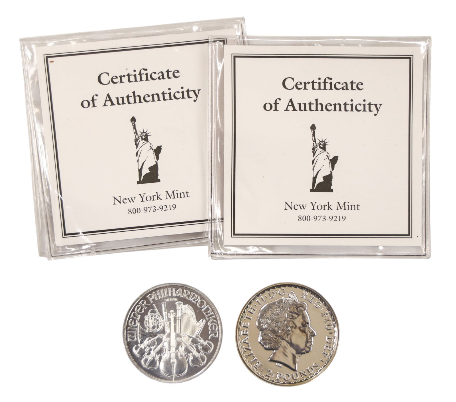 2pc 2013 Great Britain and Austrian 1oz Fine Silver Coins - 2