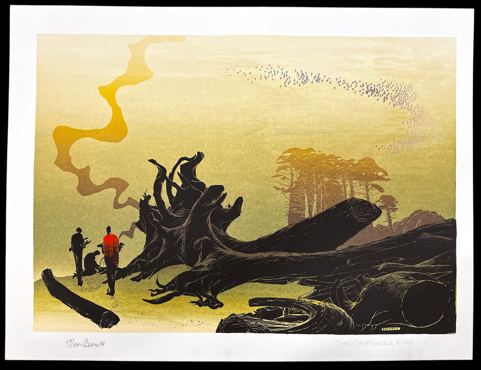 Elton Bennett "The Driftwood Fire" Serigraph - 2