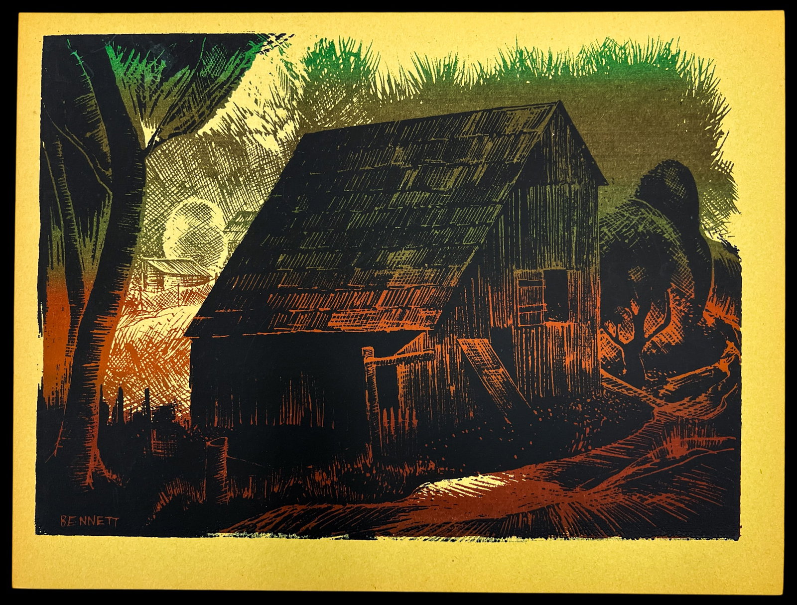 Elton Bennett "Barn & Cabin" Serigraph - 2