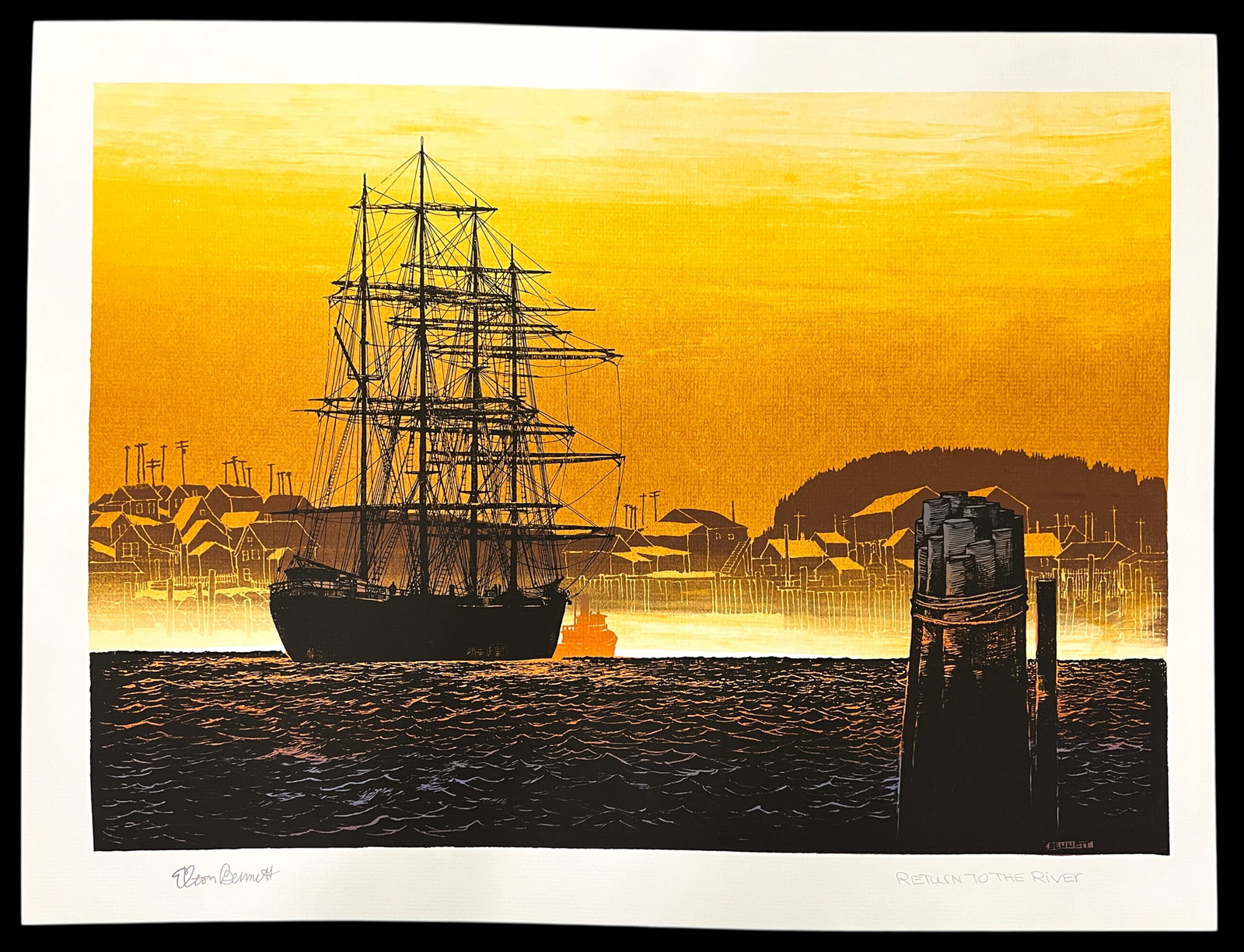 Elton Bennett "Return to the River" Serigraph - 2