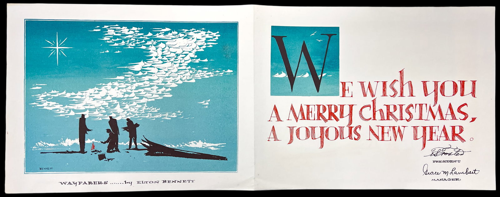 Elton Bennett "Wayfarers" Serigraph Christmas Card Insert - 2