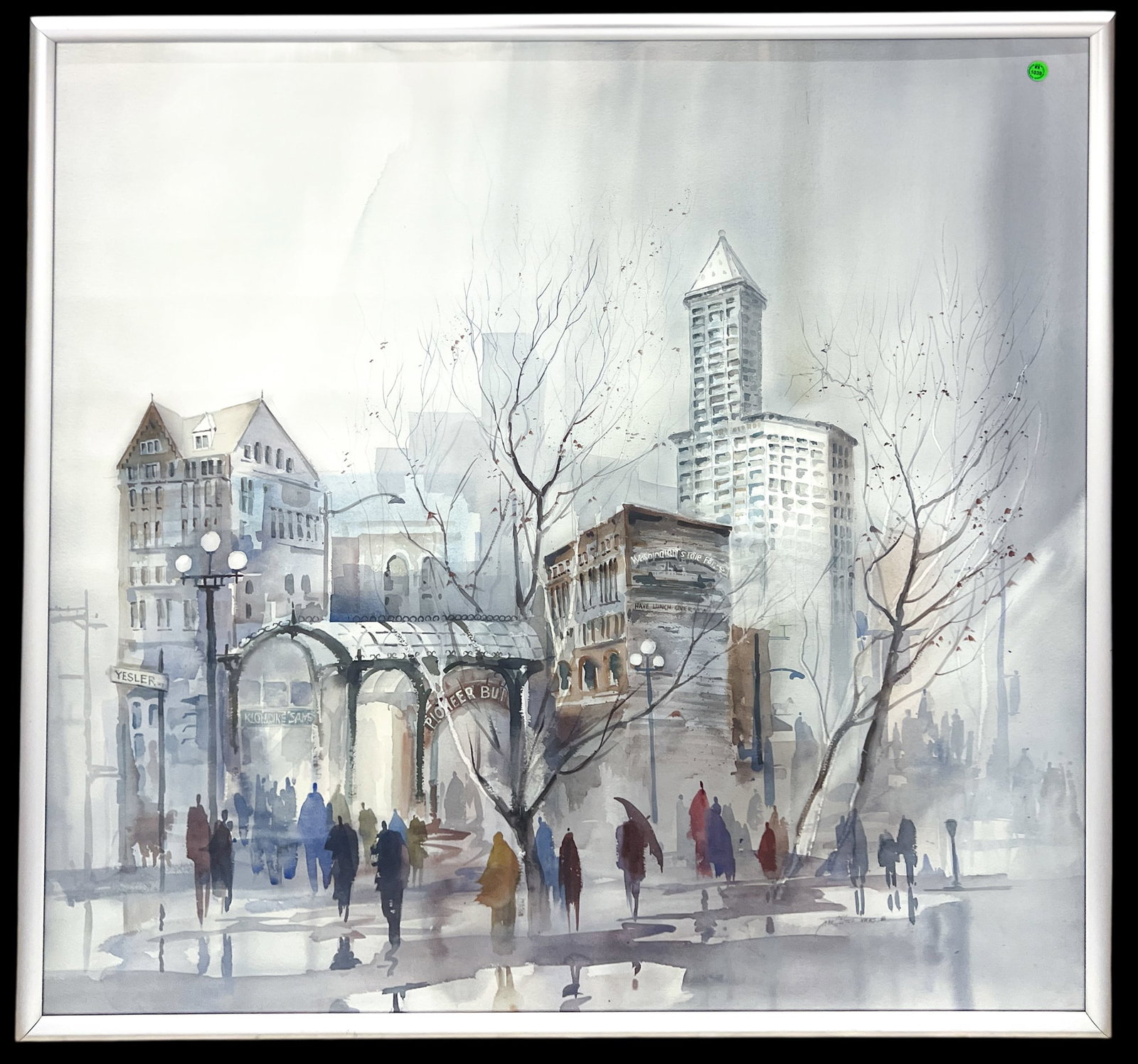 John Ebner "Pioneer Square" 1986 Watercolor on Paper - 2