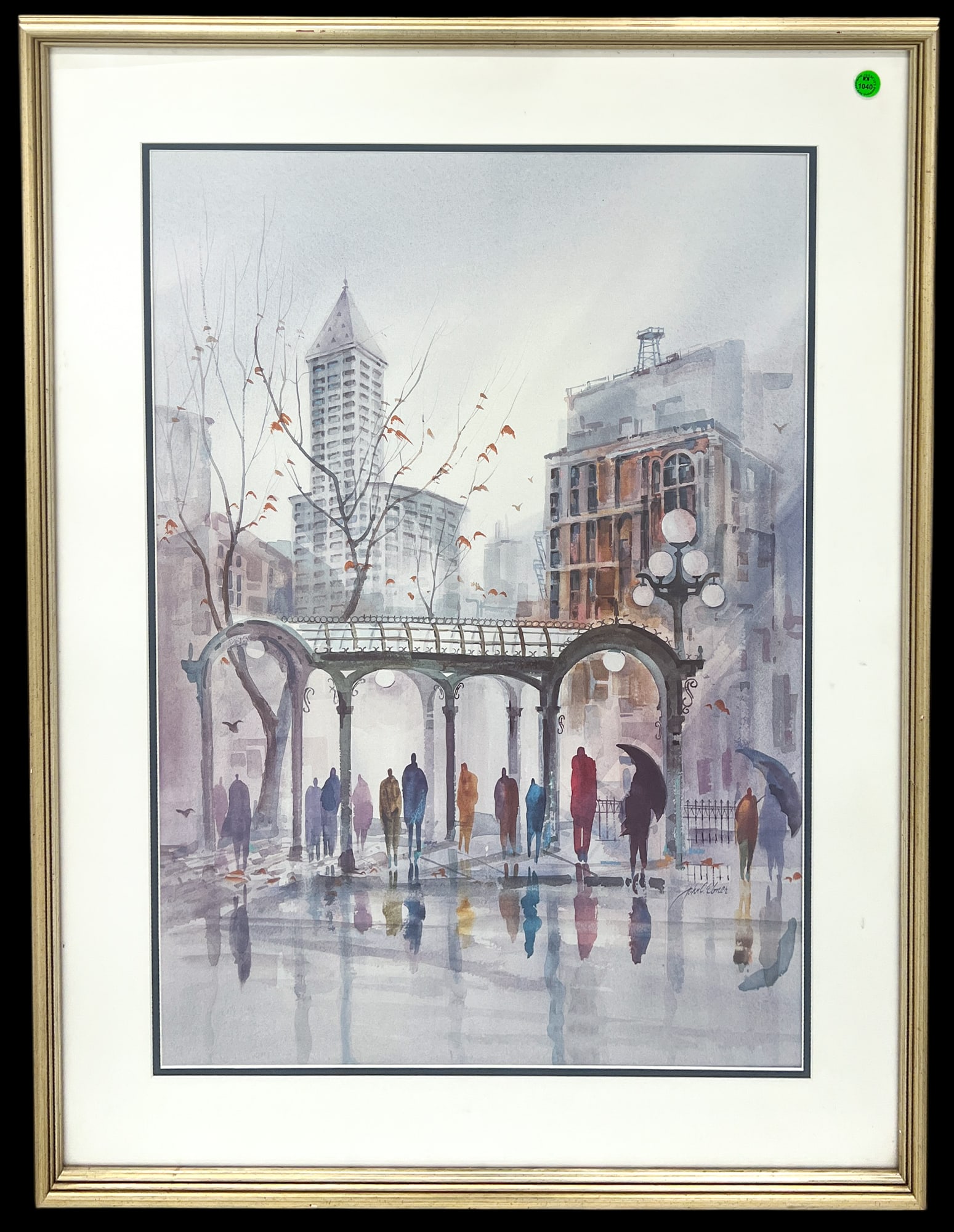 John Ebner "Pioneer Square Pergola" Lithograph - 2