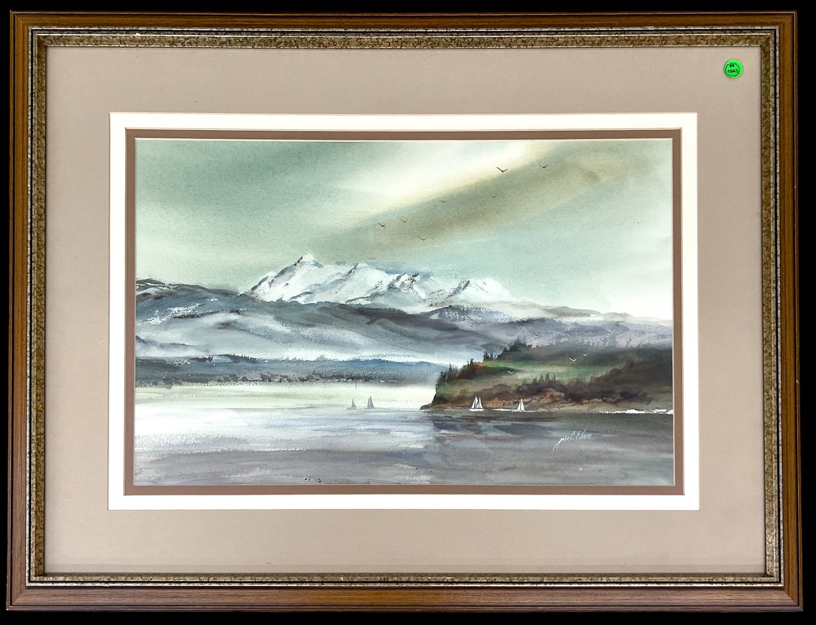 John Ebner "Sailing Through the Bay" Watercolor on Paper - 2