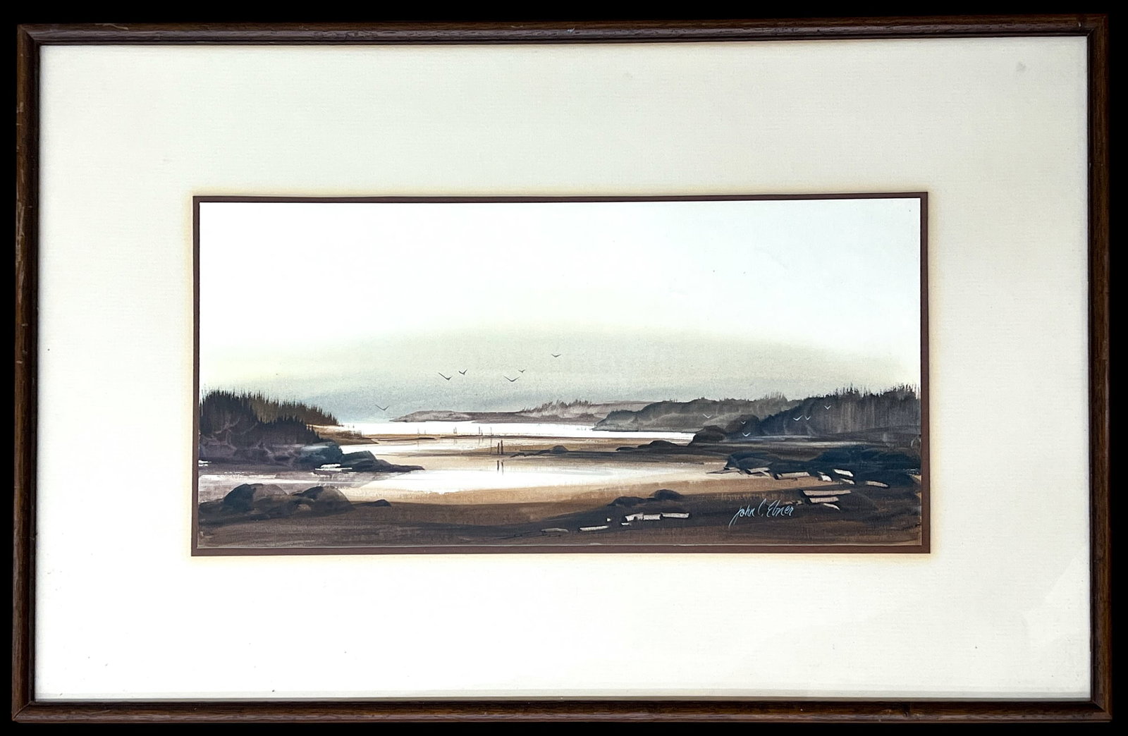 John Ebner "Driftwood on Shore" Watercolor on Paper - 2