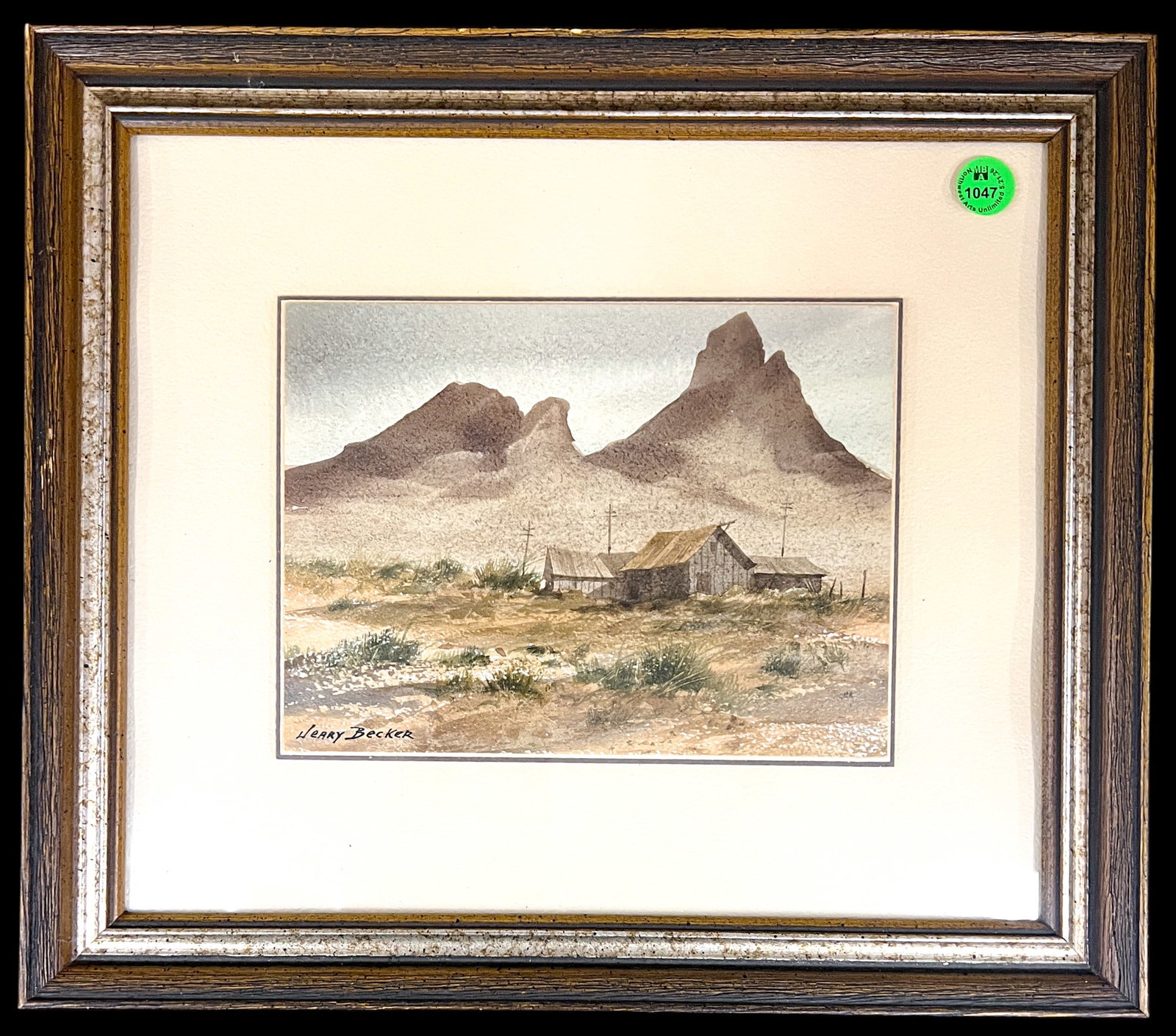 Jerry Becker "Cabin in the Valley" Watercolor on Board - 2