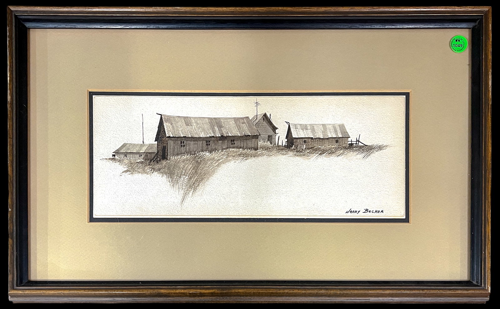 Jerry Becker "Homestead in the Meadow" Watercolor on Board - 2
