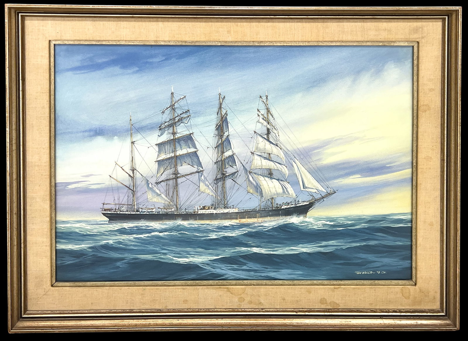 Thomas Wells "Entering Spencer Gulf" 1973 Watercolor & Gouache on Paper - 2