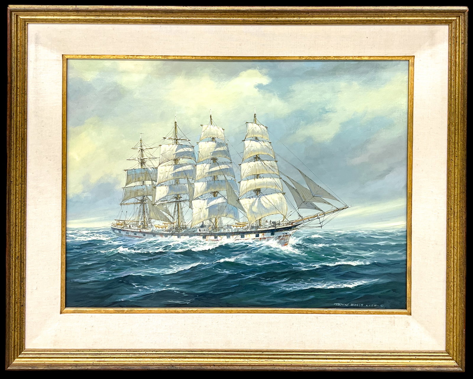 Thomas Wells "Falls of Clyde Off the Hebrides" Oil on Canvas - 2