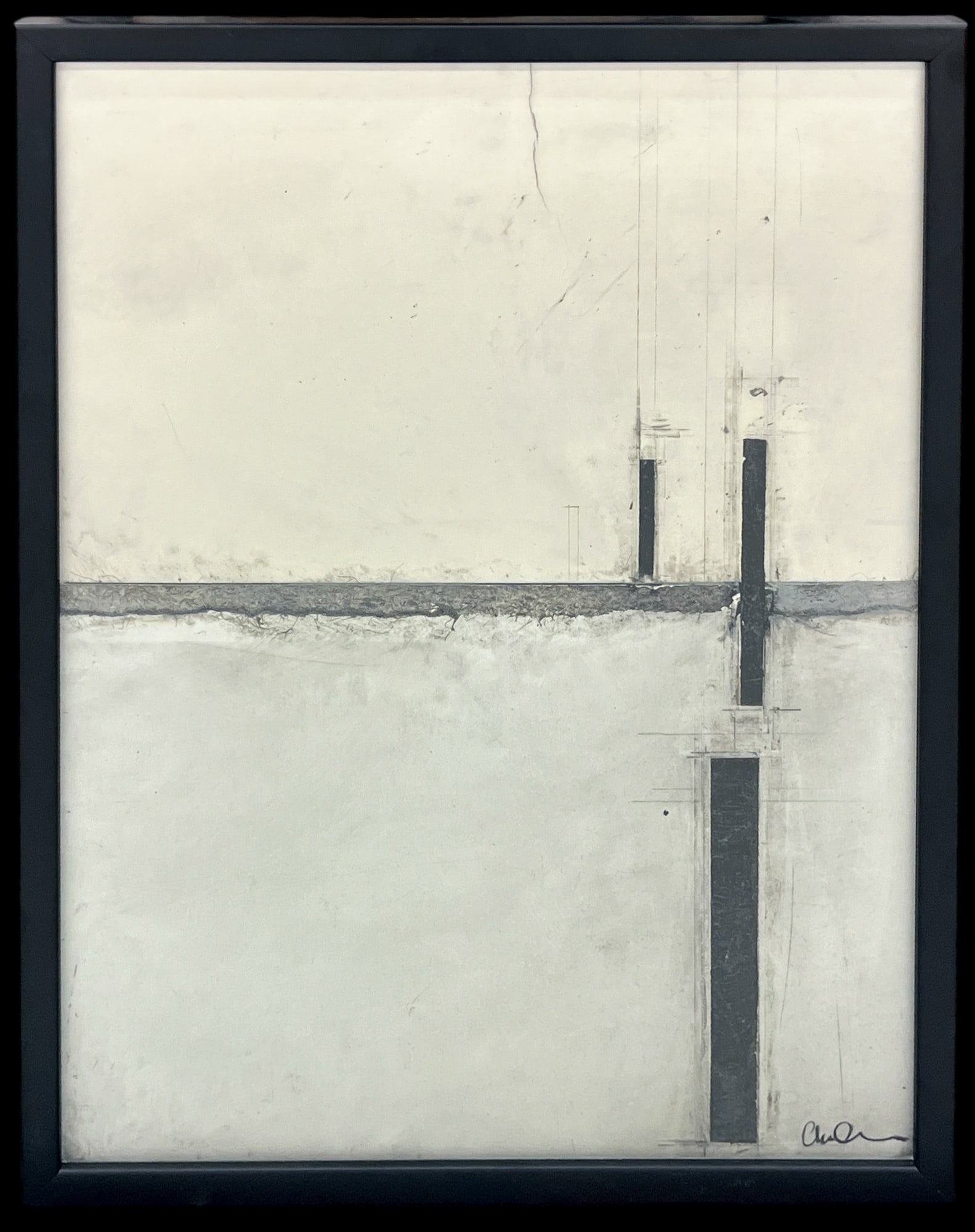 Artist Unknown "Minimal Lines" Mixed Media on Paper - 2