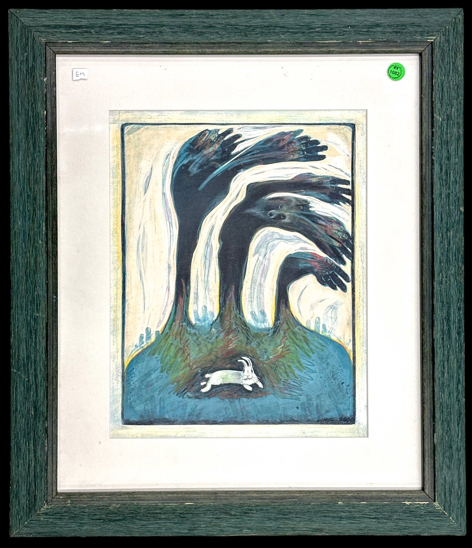 Artist Unknown "Looming Trees" 2000 Mixed Media on Paper - 2