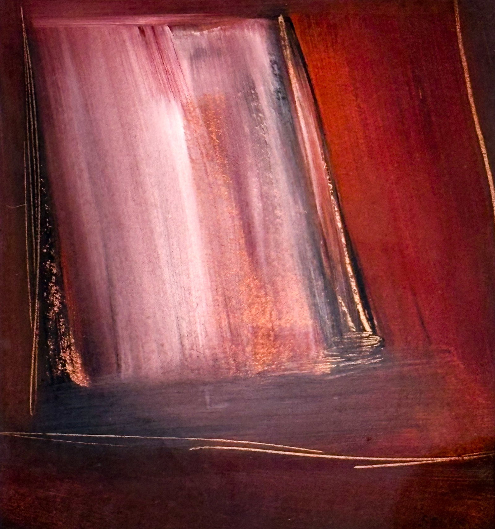 Stelio Sole "Window" Oil on Paper: Stelio Sole (1932-1993 Canadian) "Window" Oil on Paper 10.25"x9.5" Image 18.5"x16.75" Framed. Signed lower right. Excellent condition, not examined outside of framing.