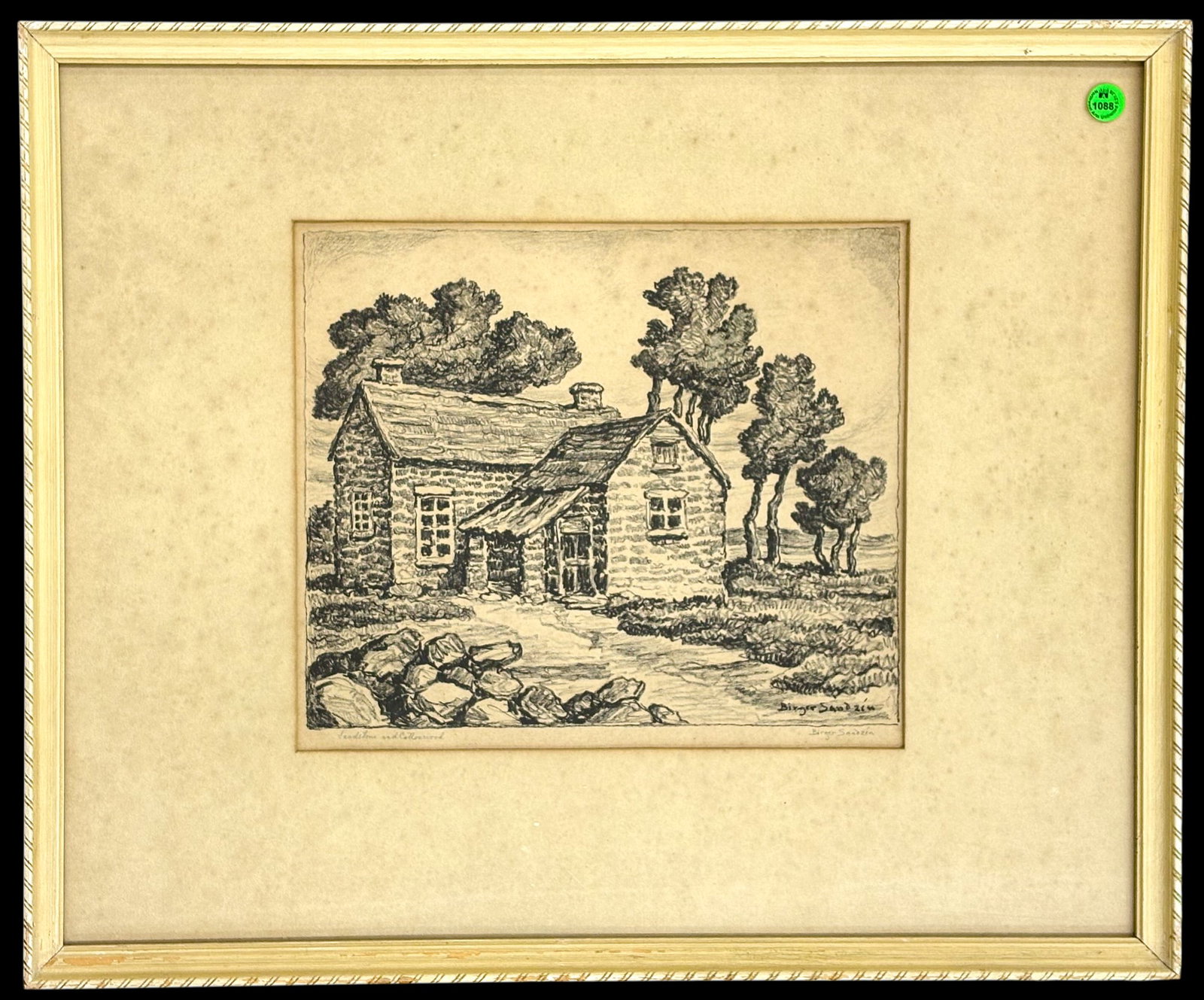 Birger Sandzen "Sandstone and Cottonwood" Lithograph - 2