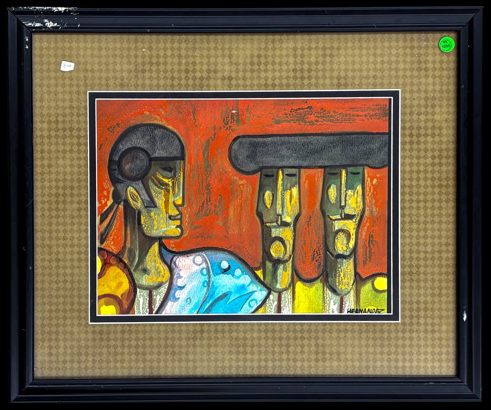 Artist Unknown "Matadors" Mixed Media on Board - 2