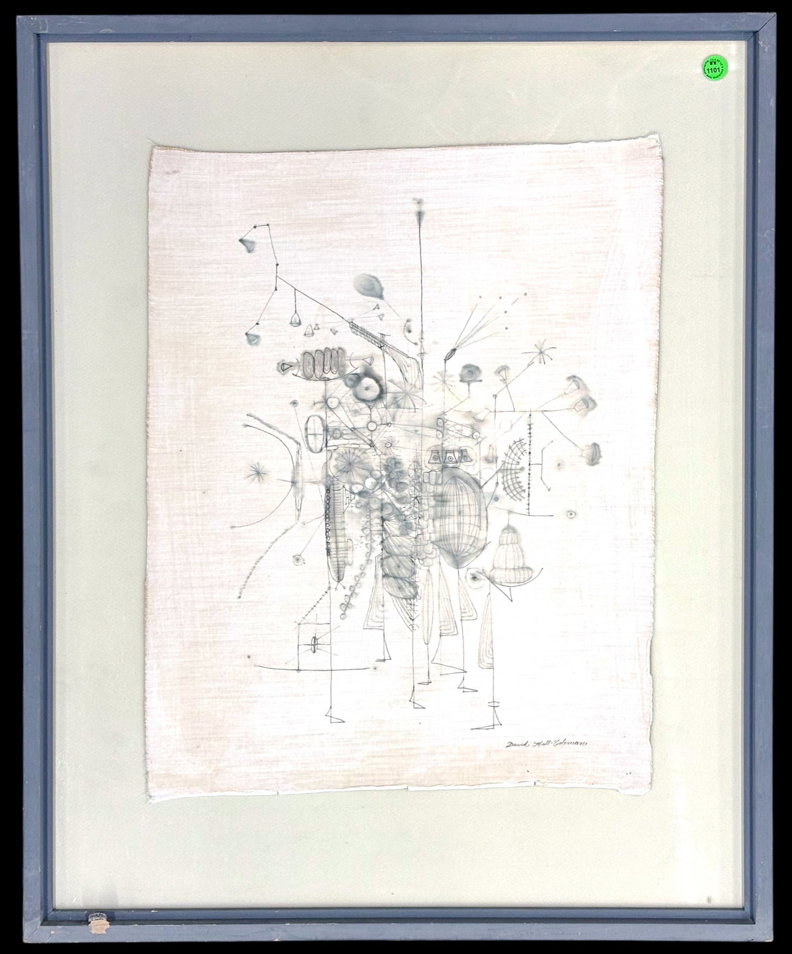 David Hall-Coleman "Abstraction" Ink on Fabric - 2