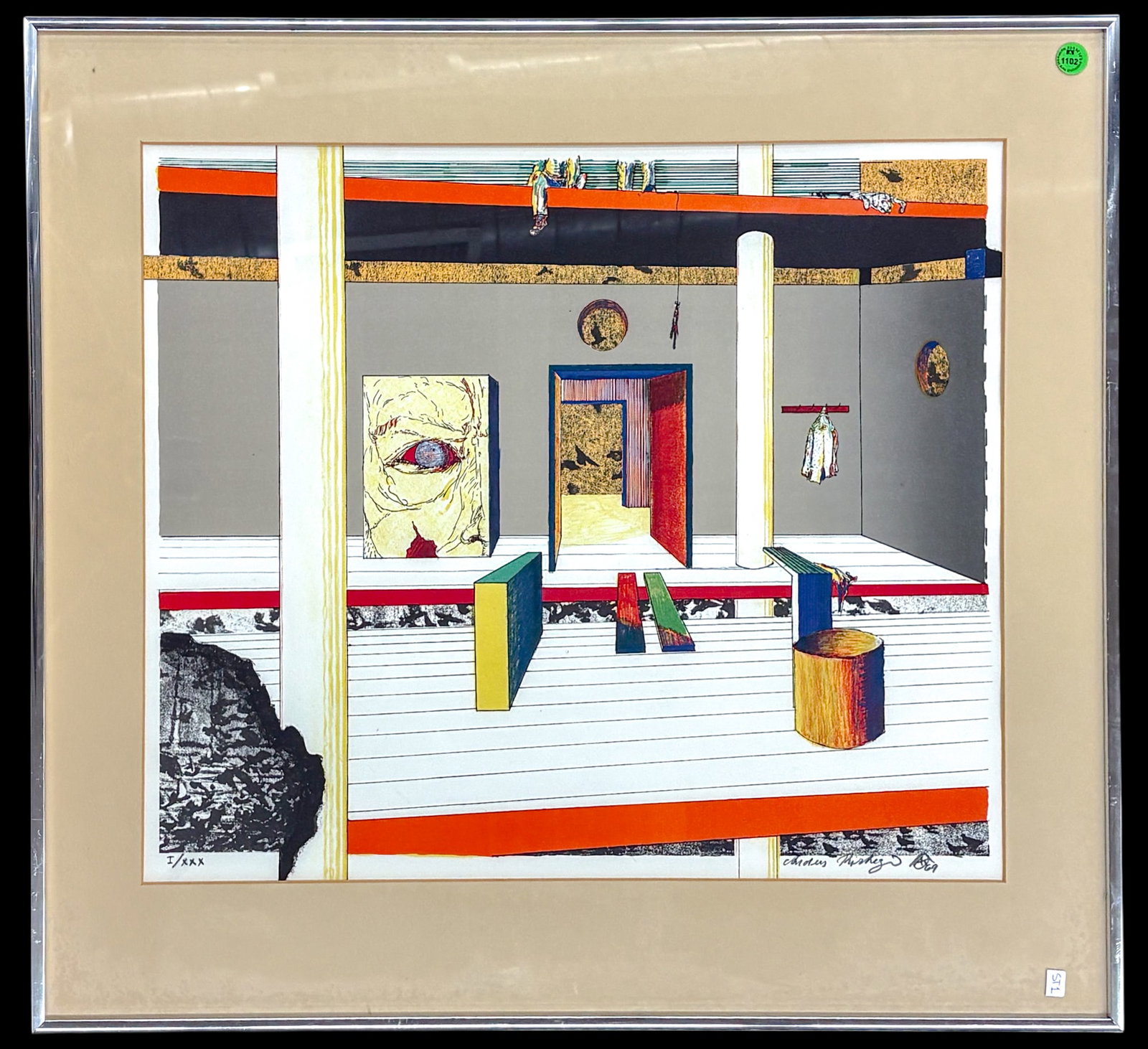 Artist Unknown "Gallery View" 1969 Lithograph - 2