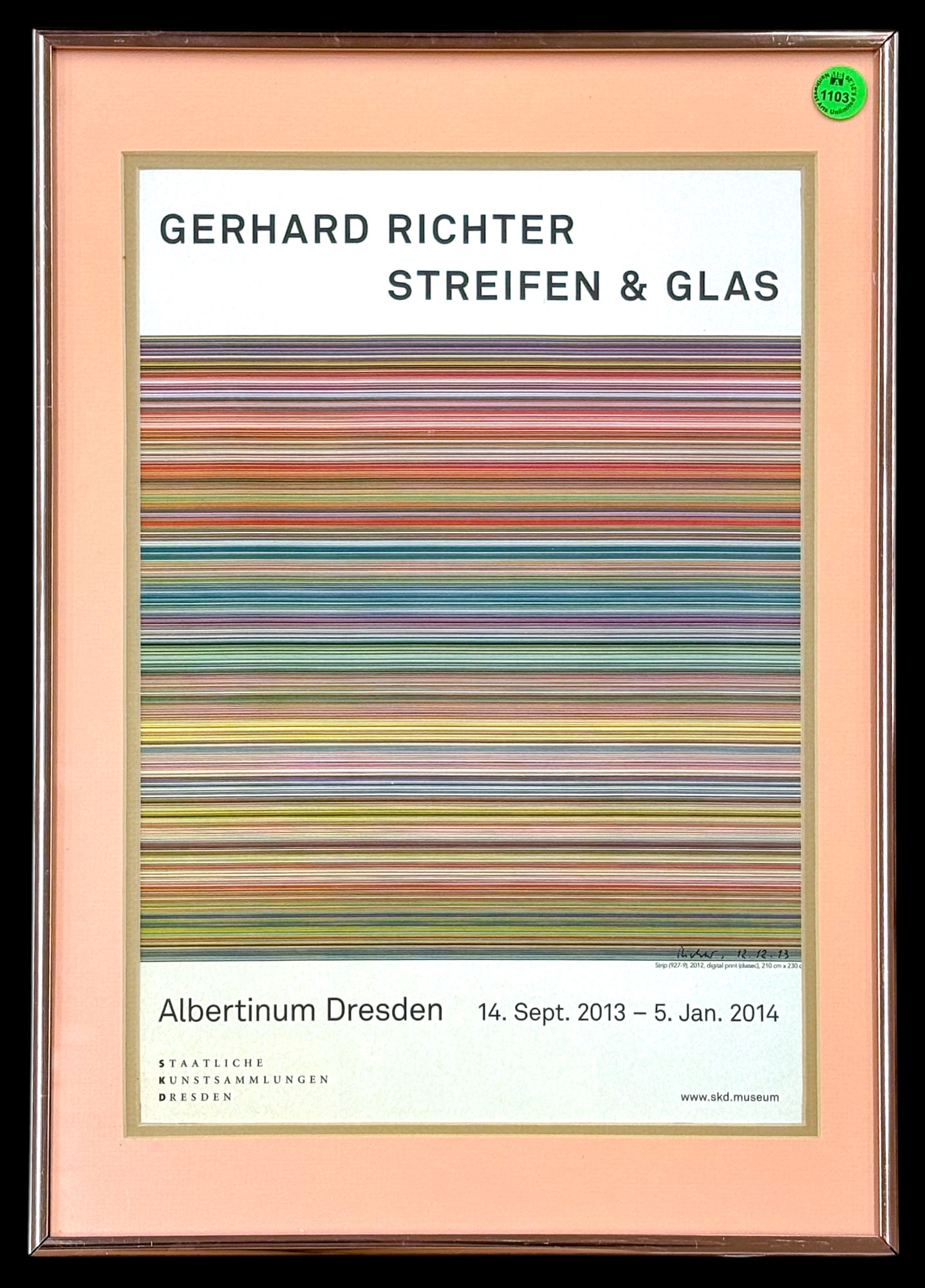 Albertinum Dresden "Gerhard Richter Streifen & Glas" 2013 Promotional Poster - 2