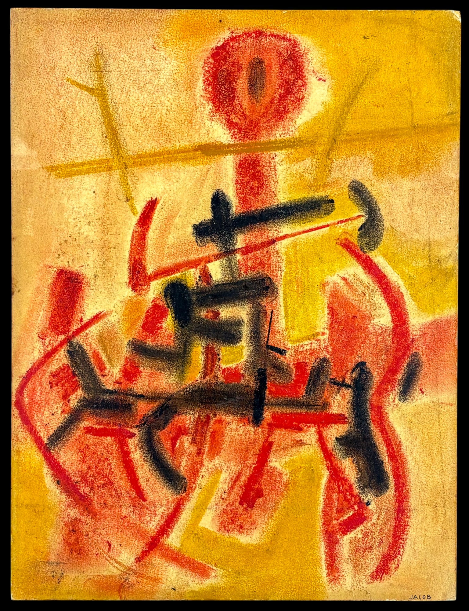 Artist Unknown "Towering Eye" Acrylic on Wood - 2