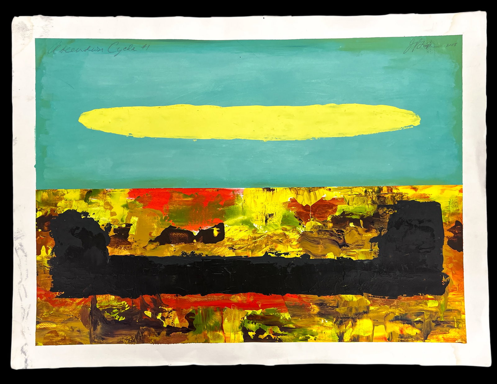 Artist Unknown "Ascension Cycle #1" 2003 Oil on Paper - 2