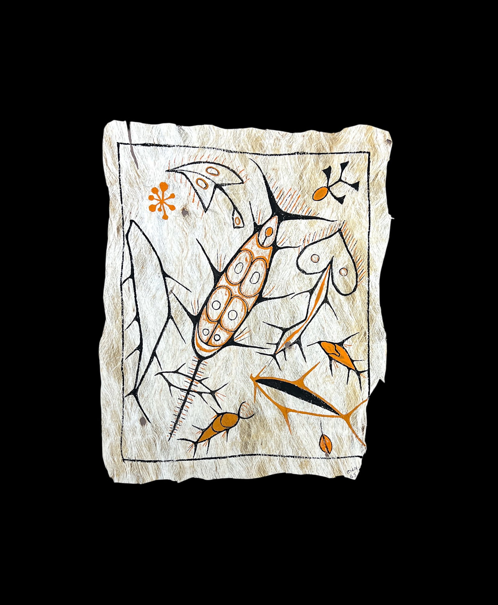 Artist Unknown 1965 Indonesian Bark Cloth Painting - 2