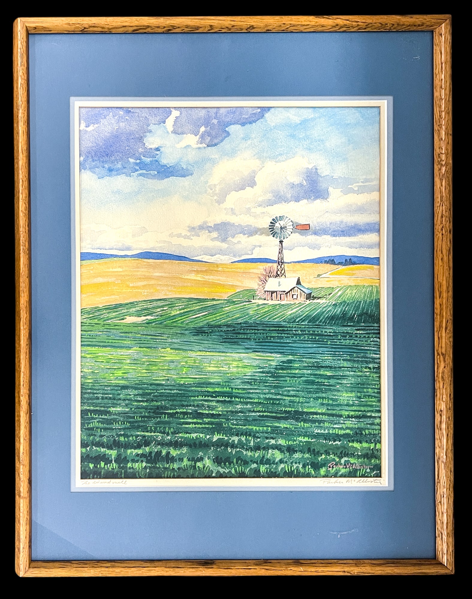 Parker McAllister "The Windmill" Watercolor & Gouache on Paper - 2