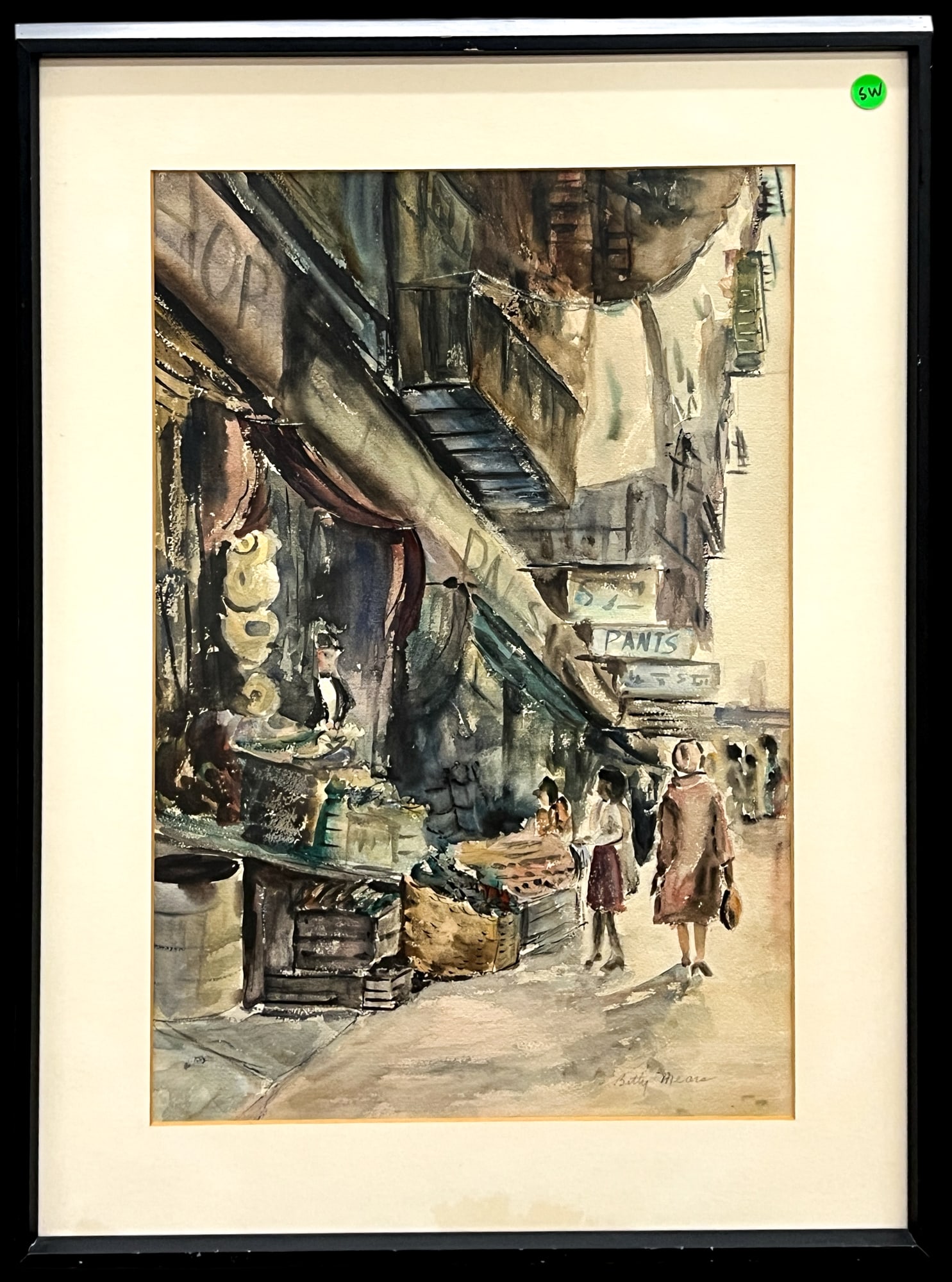 Betty Mears "City Scene" Watercolor on Paper - 2