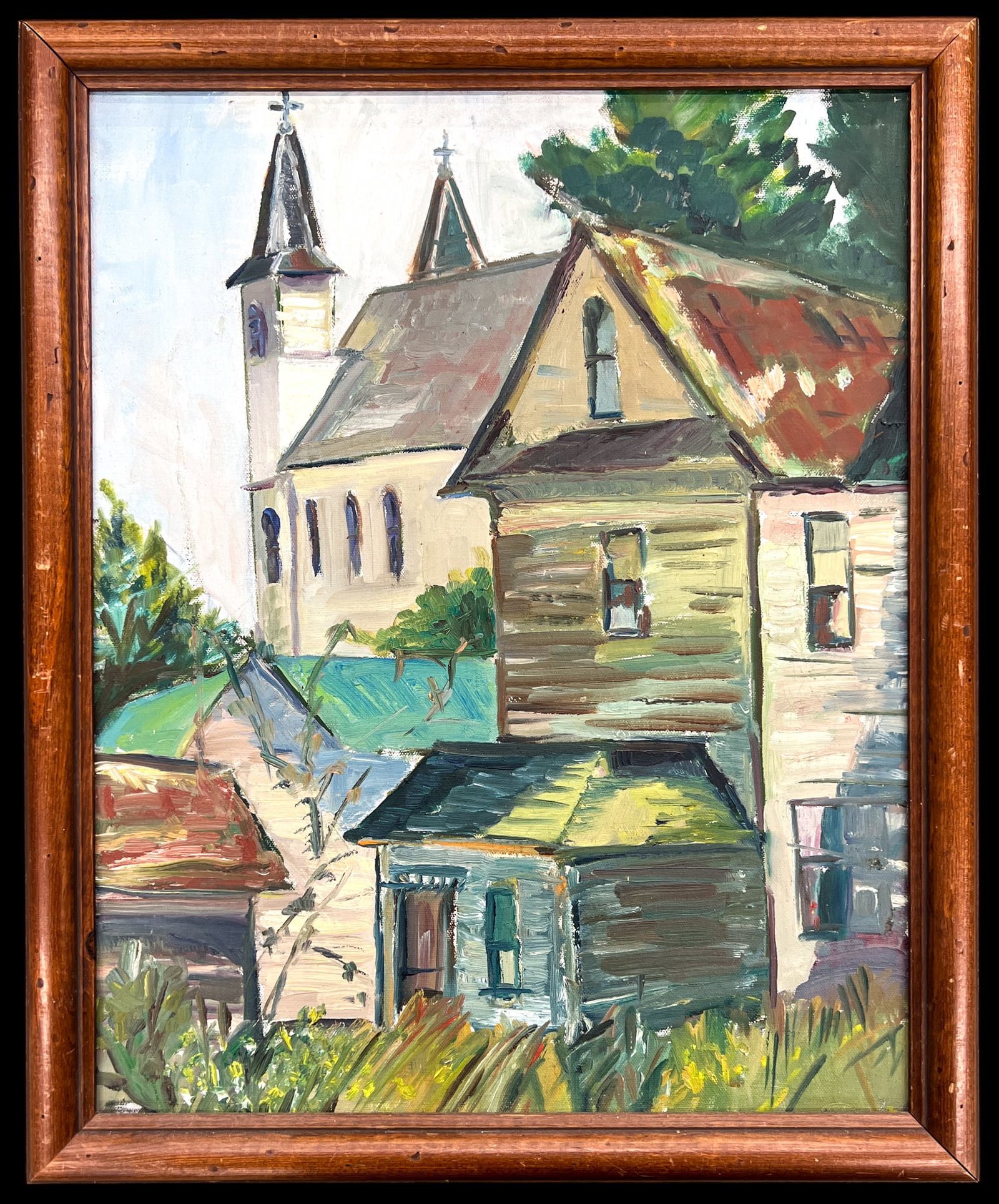 Marjorie Bonath "House and Chapel" Oil on Canvas - 2