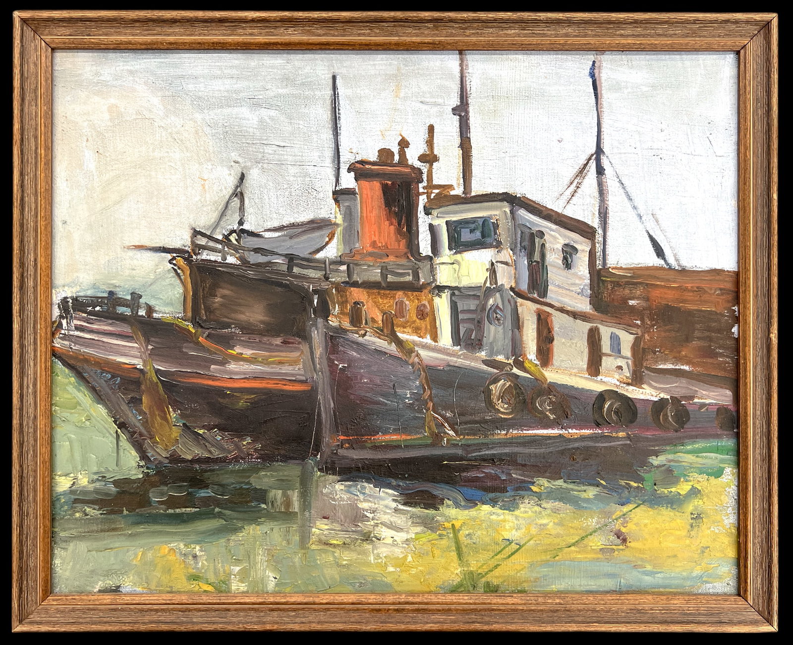 Marjorie Bonath "Boats in the Water" Oil on Canvas - 2