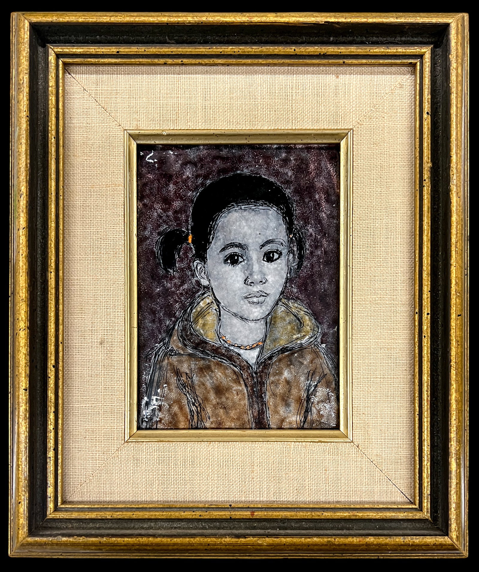 Lisel Salzer "Portrait of a Girl" Limoges Enamel - 2