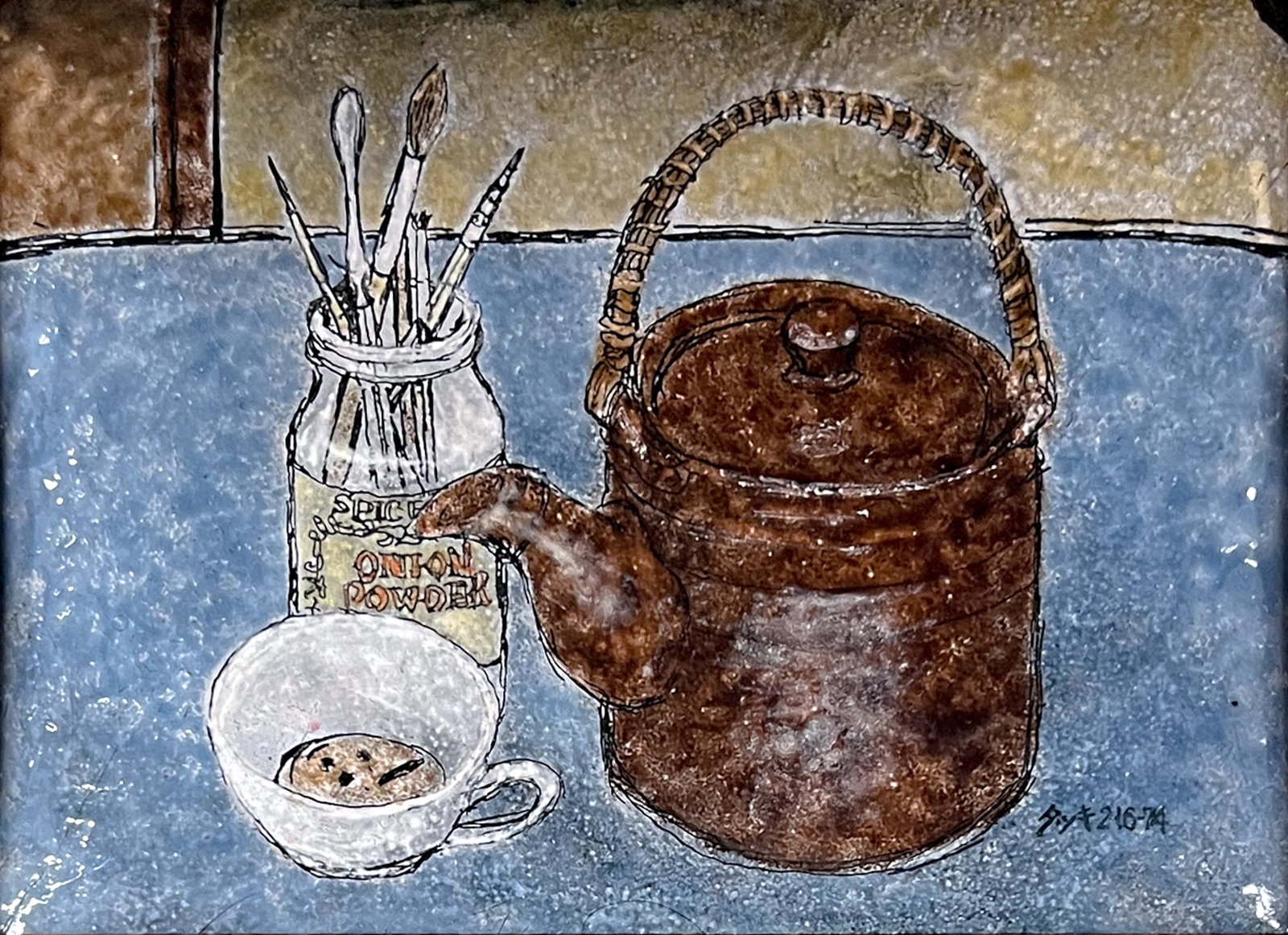 Tatsuki Kobayashi "Still Life" 1974 Limoges Enamel - 2
