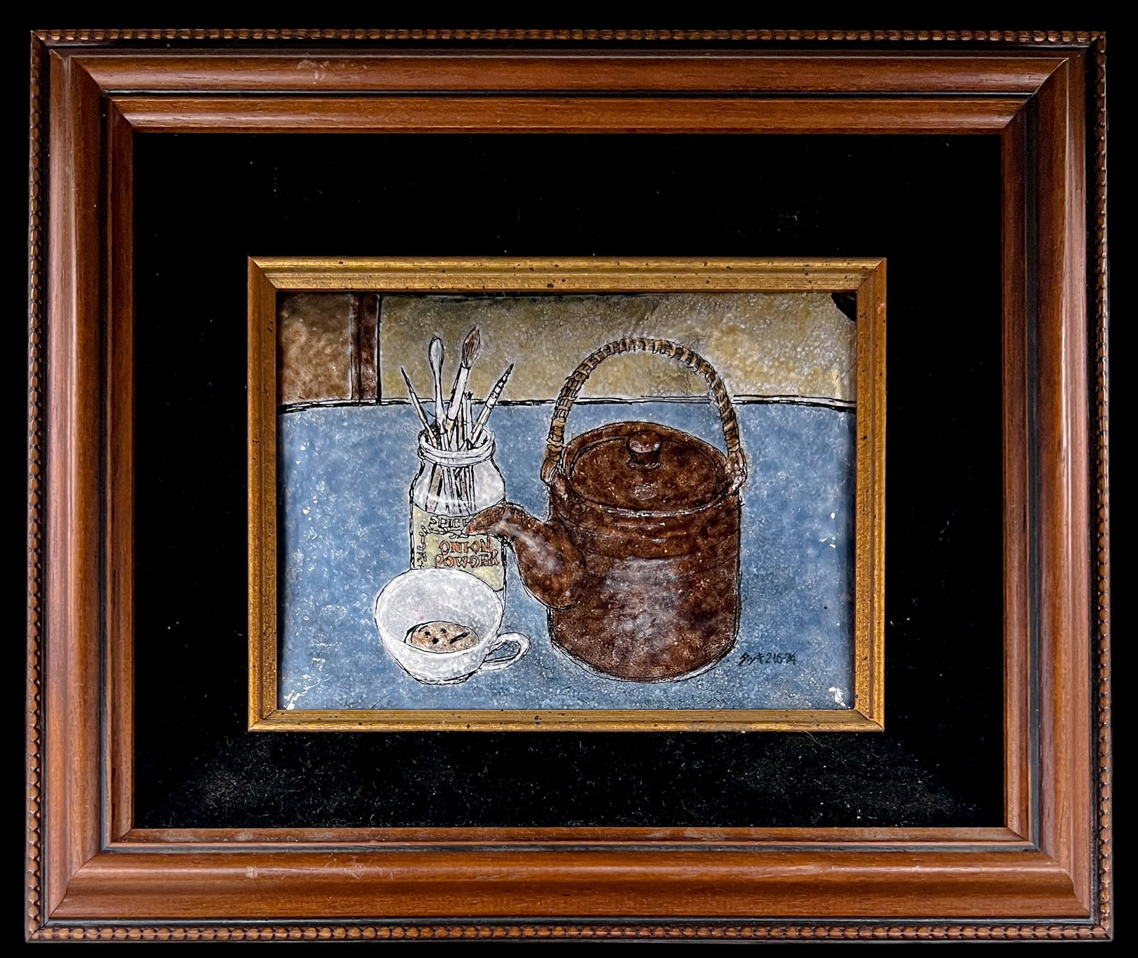 Tatsuki Kobayashi "Still Life" 1974 Limoges Enamel - 3