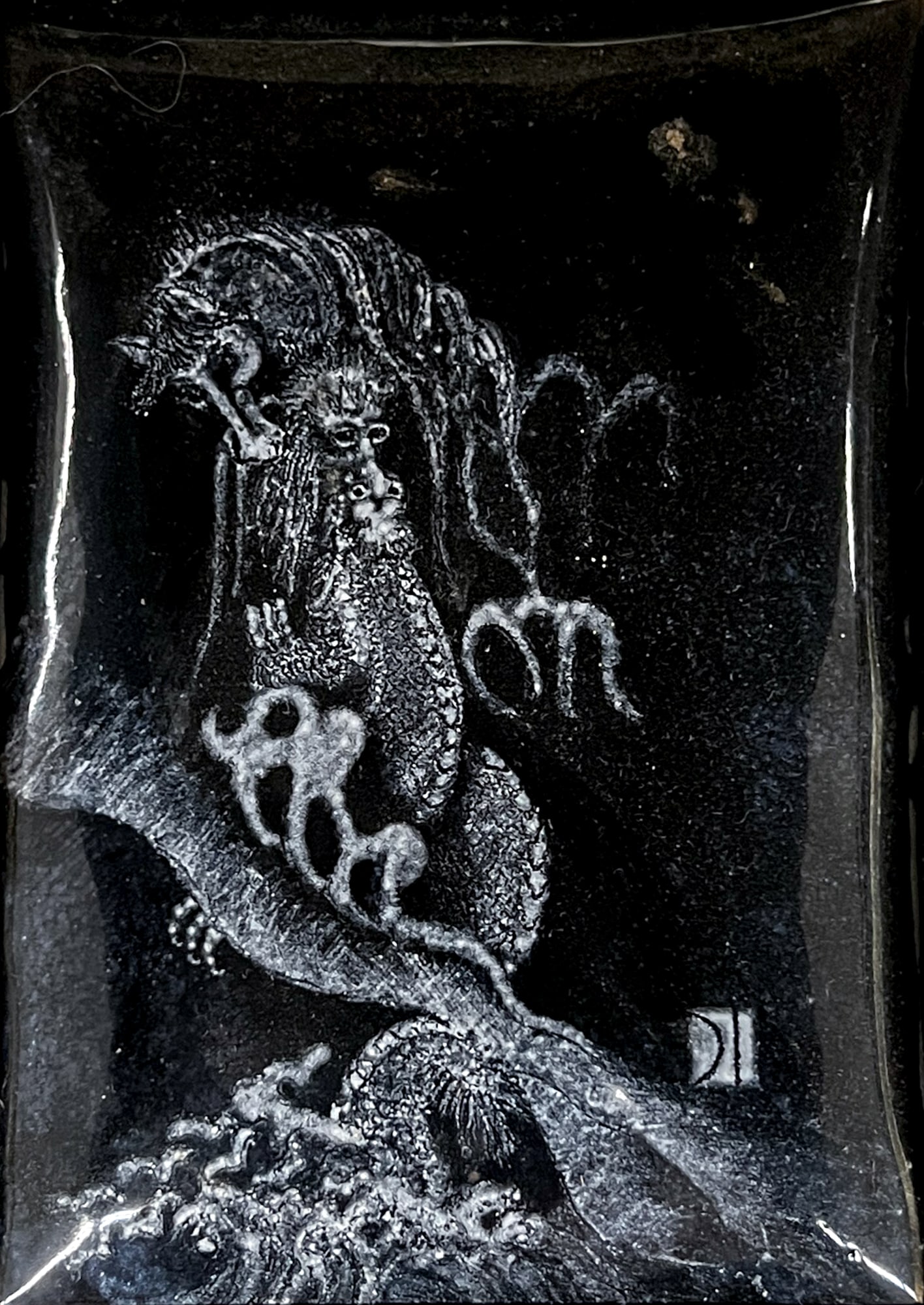 Attributed to Tatsuki Kobayashi "Dragon" 2008 Limoges Enamel: Attributed to Tatsuki Kobayashi (1940-2025 Japanese/American) "Dragon" 2008 Limoges Enamel 5.5"x4" Image 9.5"x8" Framed. Initialed lower right. Excellent condition, not examined outside of framing.
