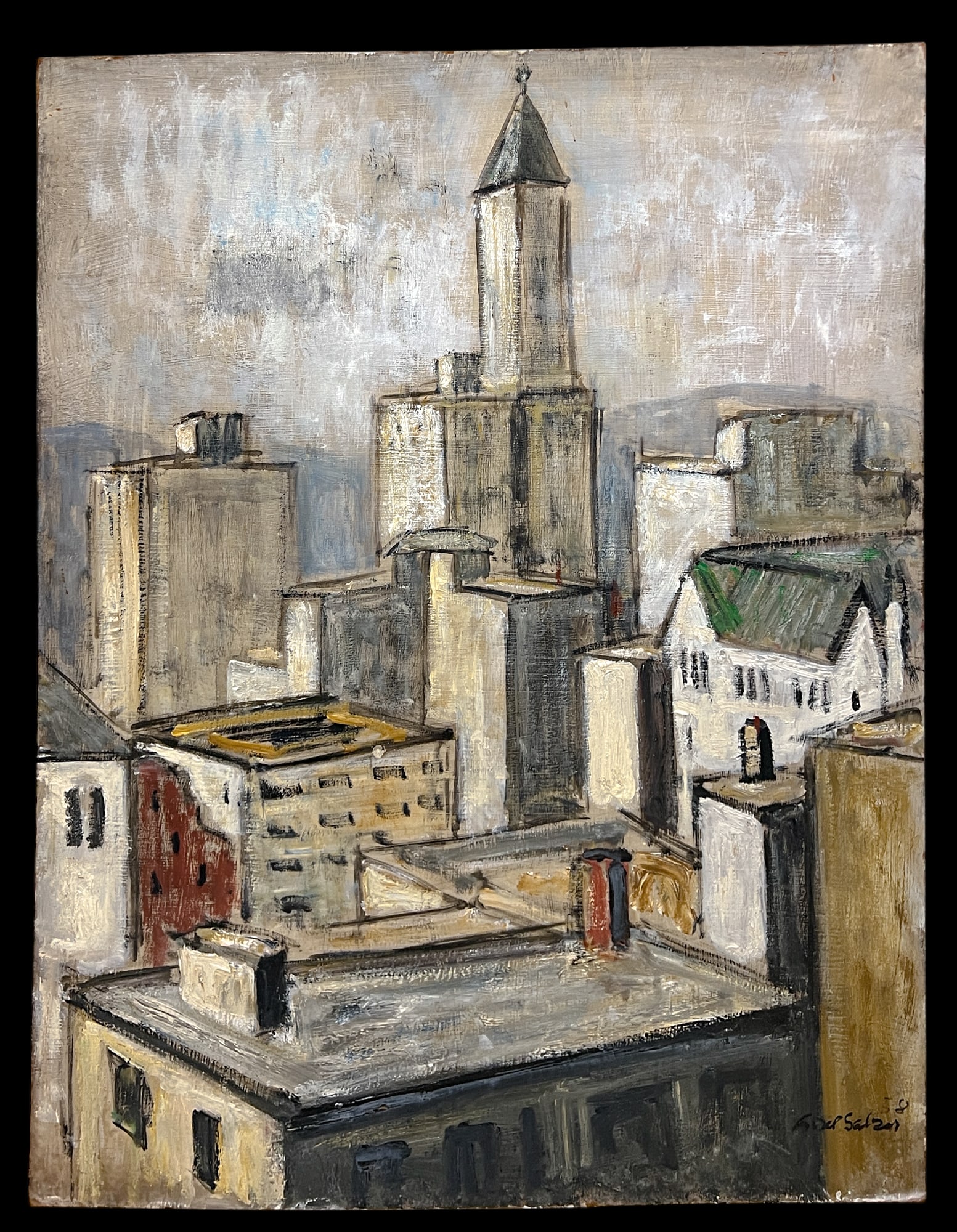 Lisel Salzer "Seattle" 1958 Oil on Board - 2
