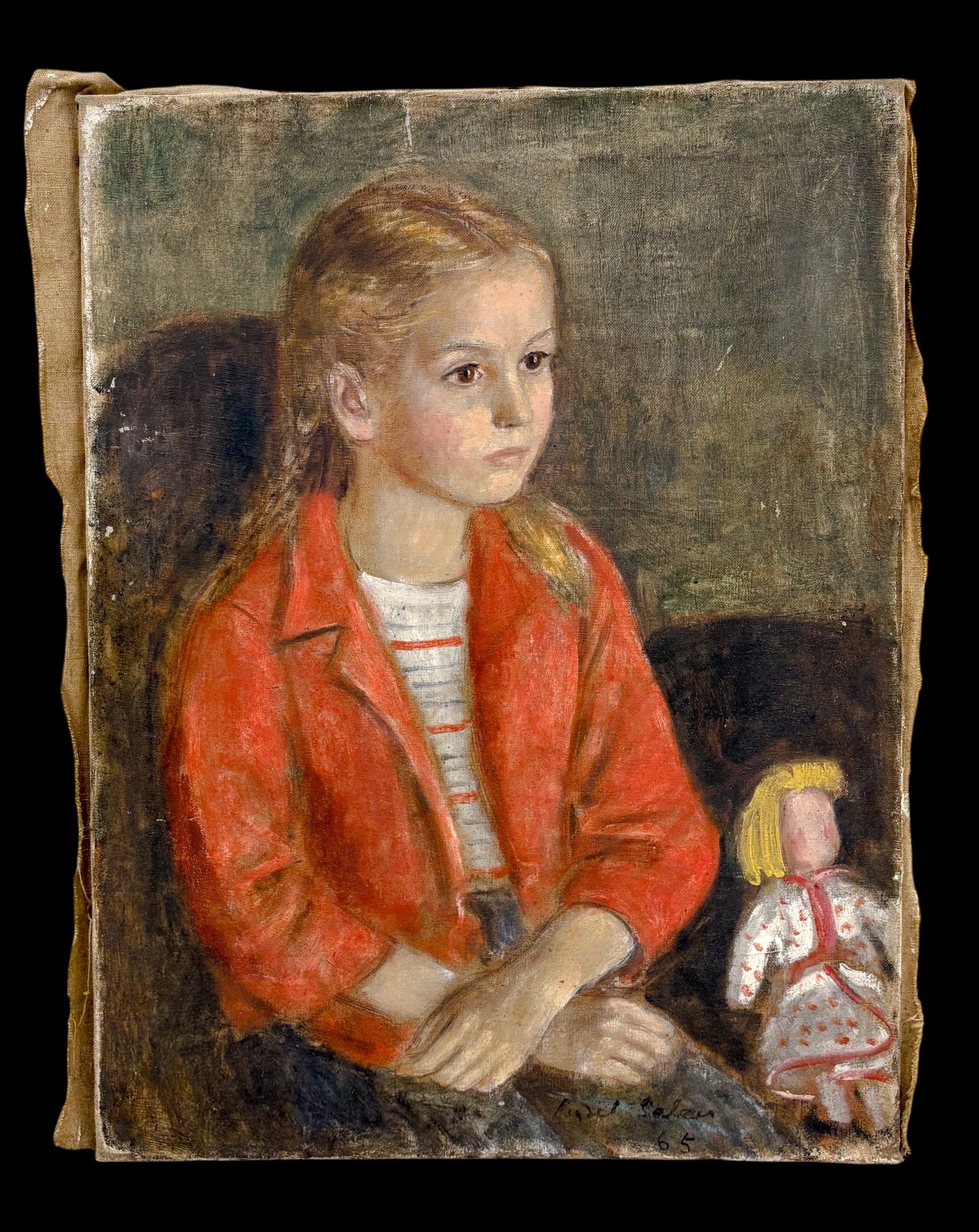 Lisel Salzer "Girl in the Red Jacket" 1965 Oil on Canvas - 2